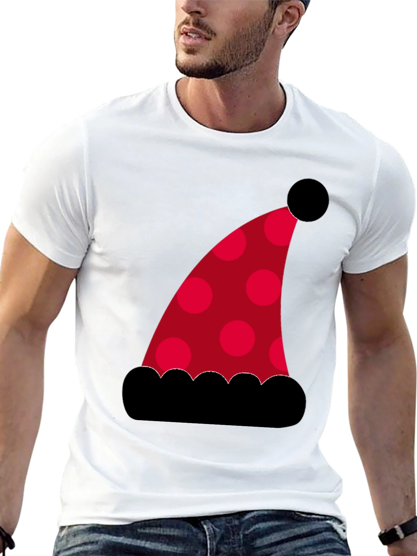 Festive Santa Hat Graphic Tee