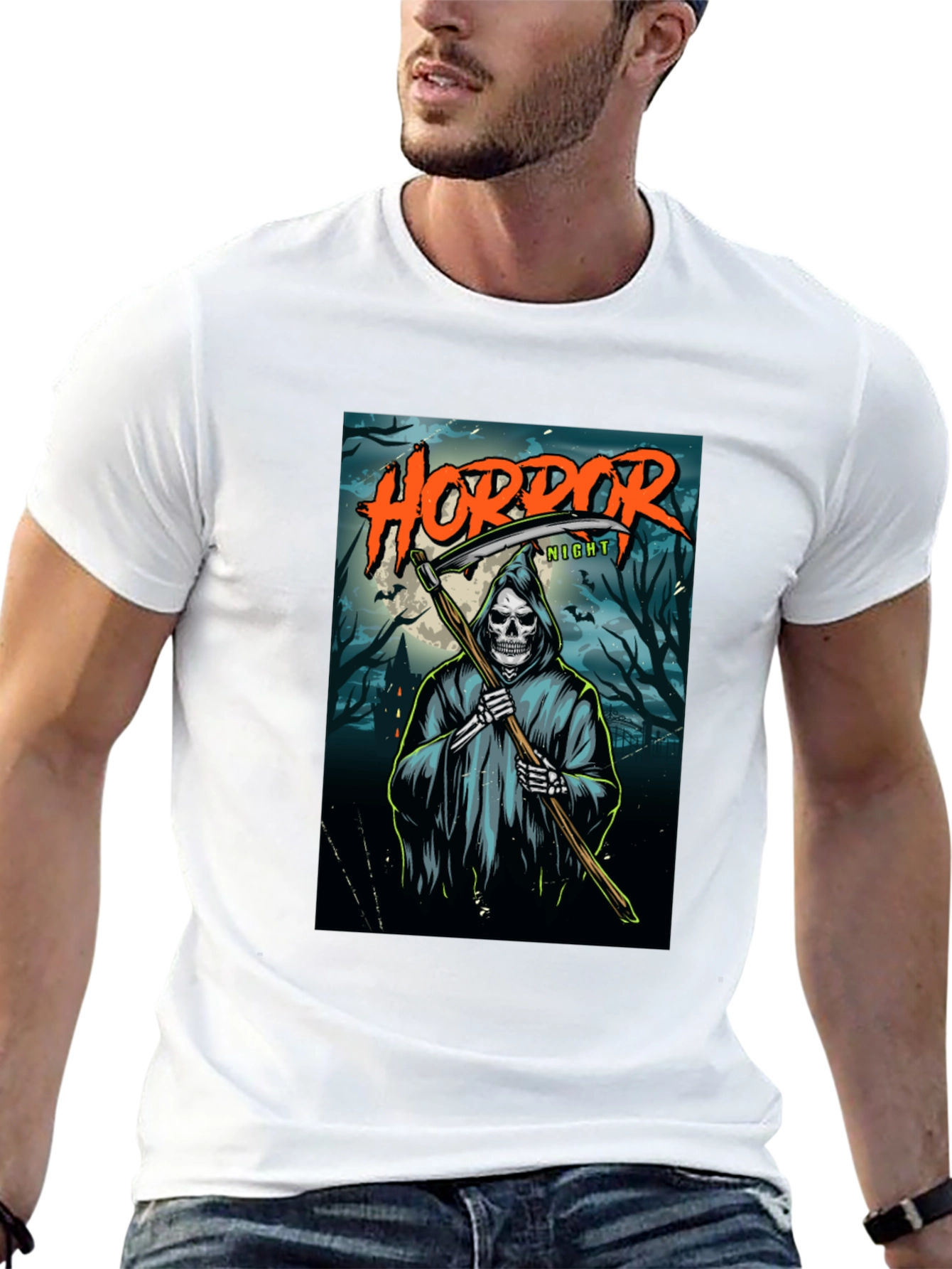 Horror Night Grim Reaper Graphic T-Shirt