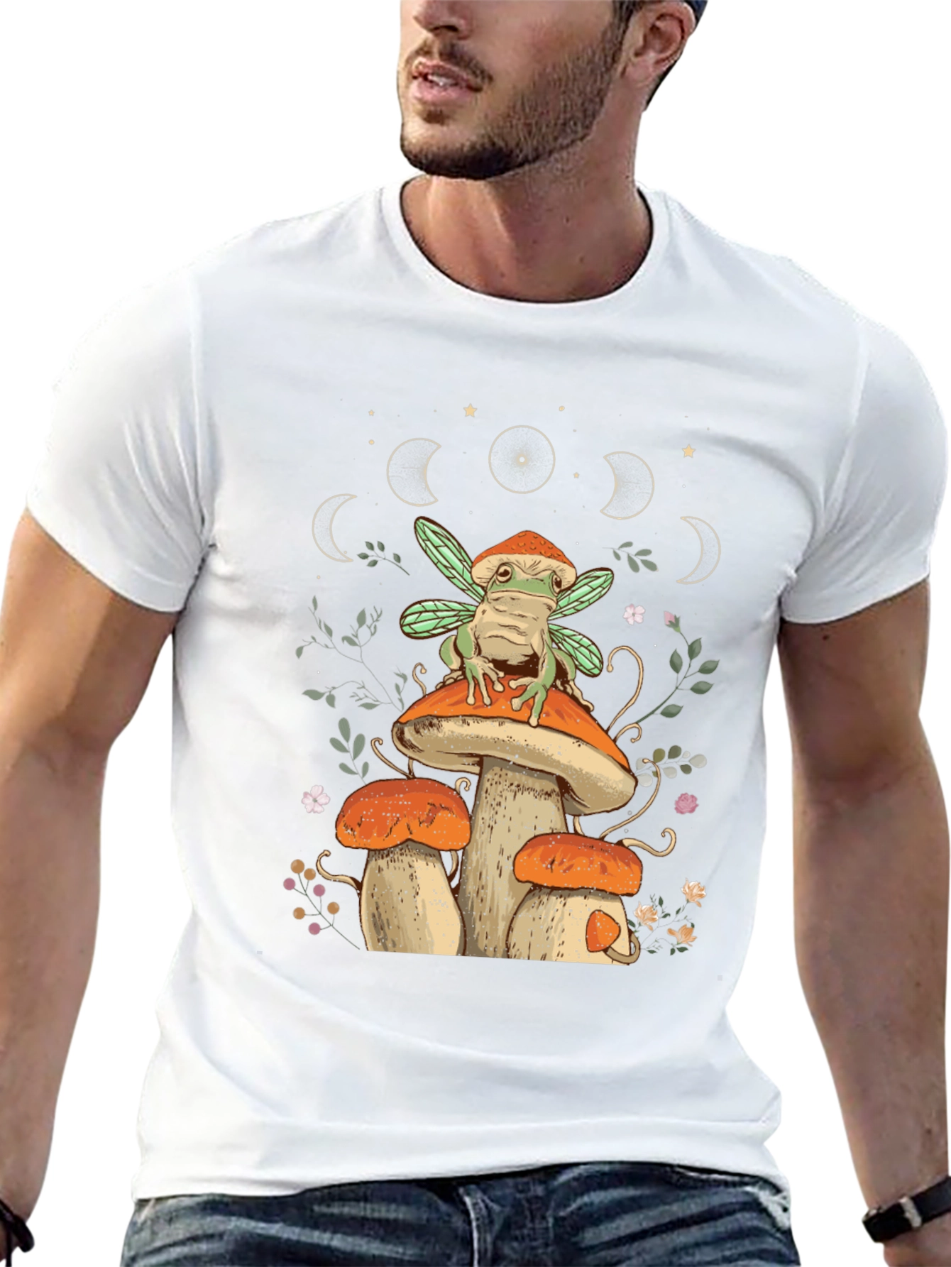 Frog Fairy Mushroom T-Shirt - Whimsical Nature Tee