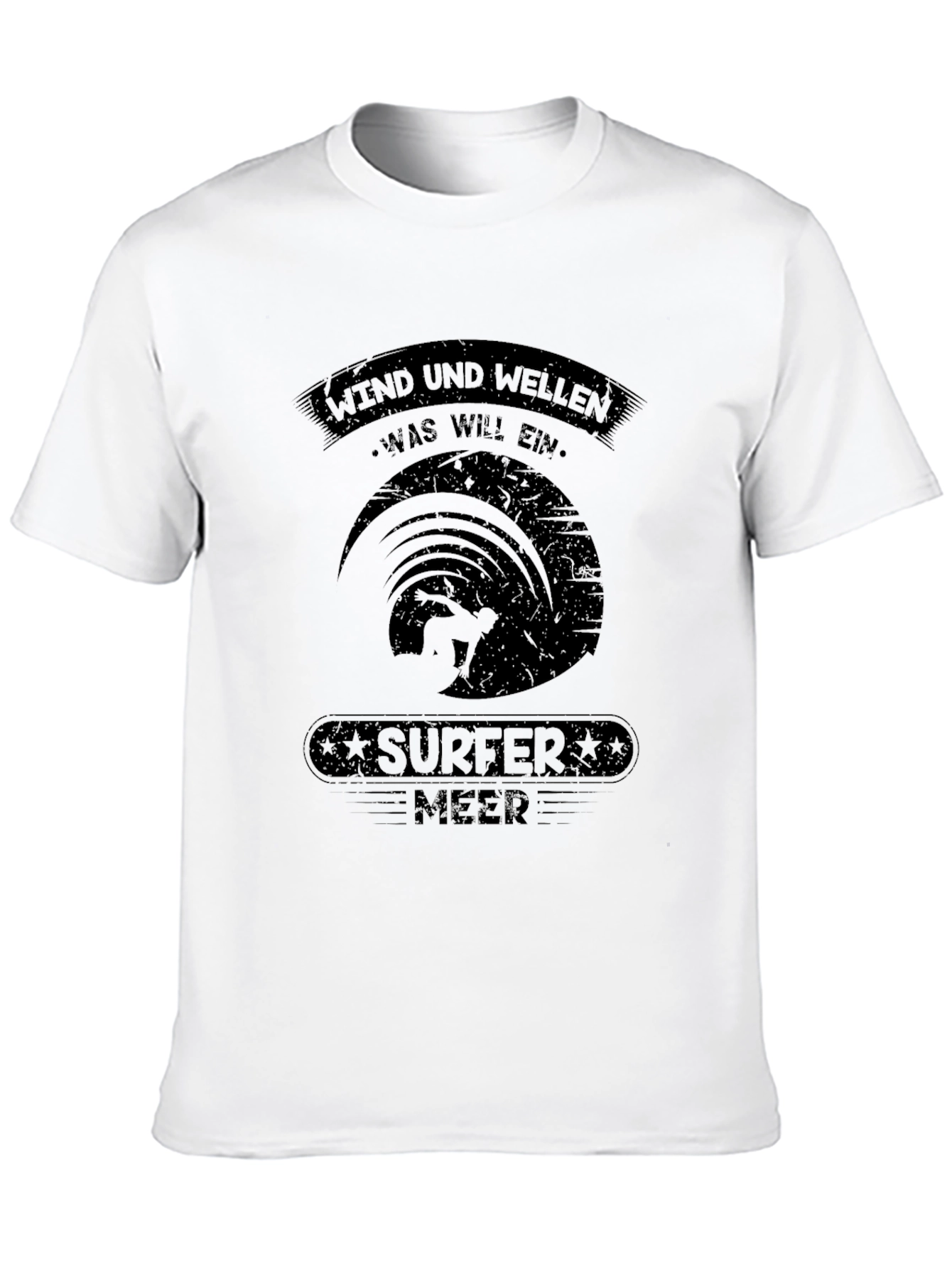 Surfer Meer Graphic T-Shirt - Black Cotton Tee