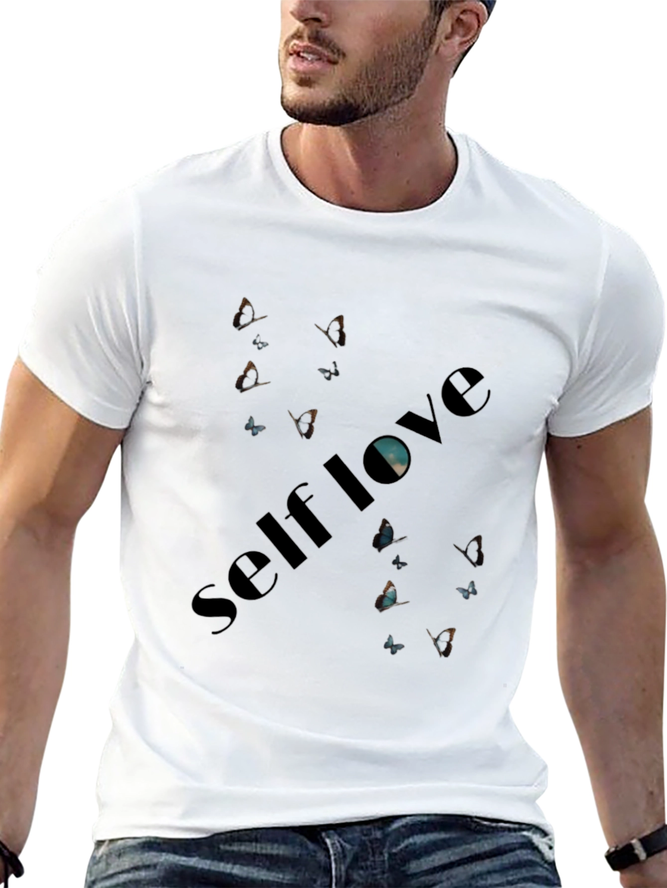 Self Love Butterfly Graphic Black T-Shirt