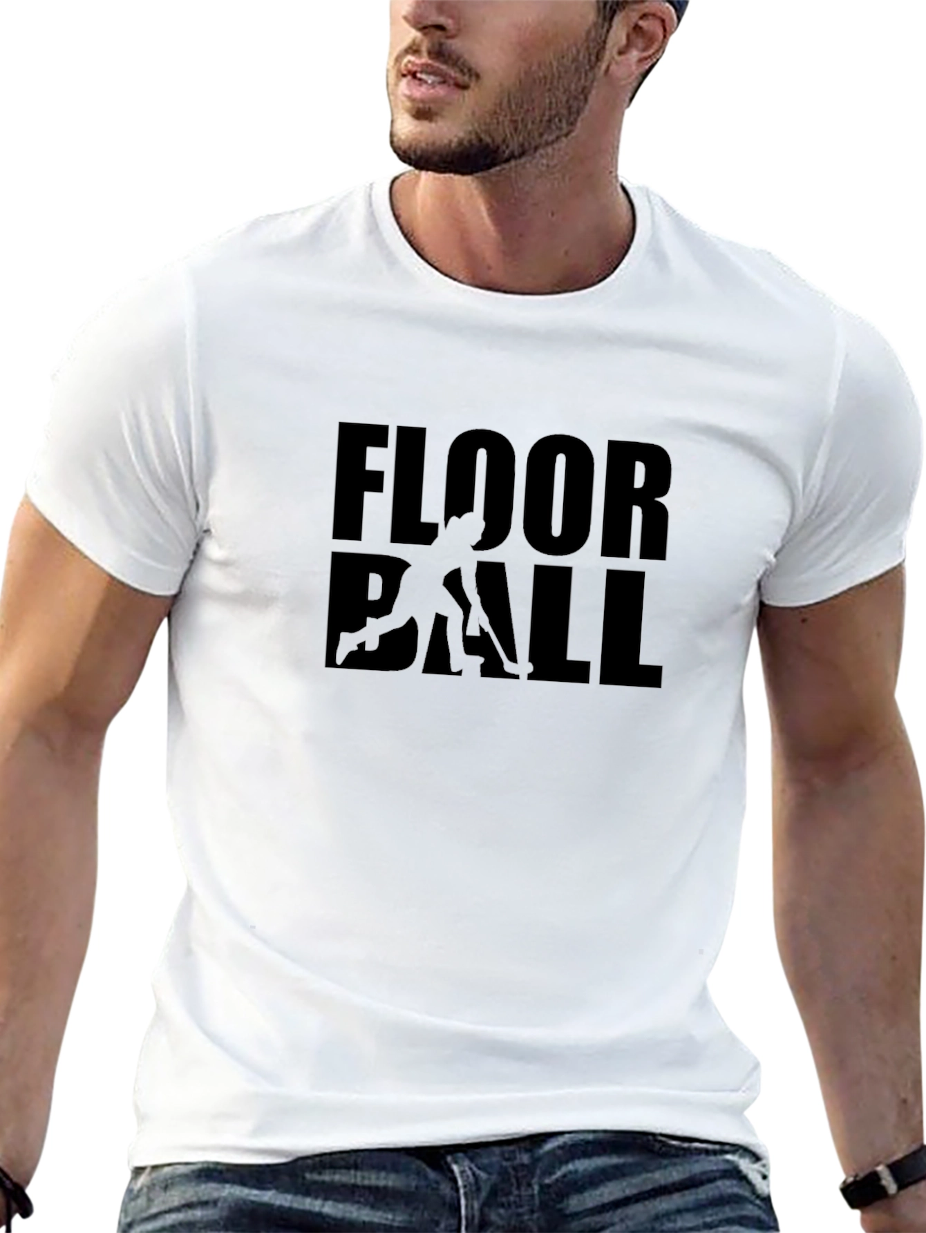 Floorball T-Shirt - Black Sporty Design