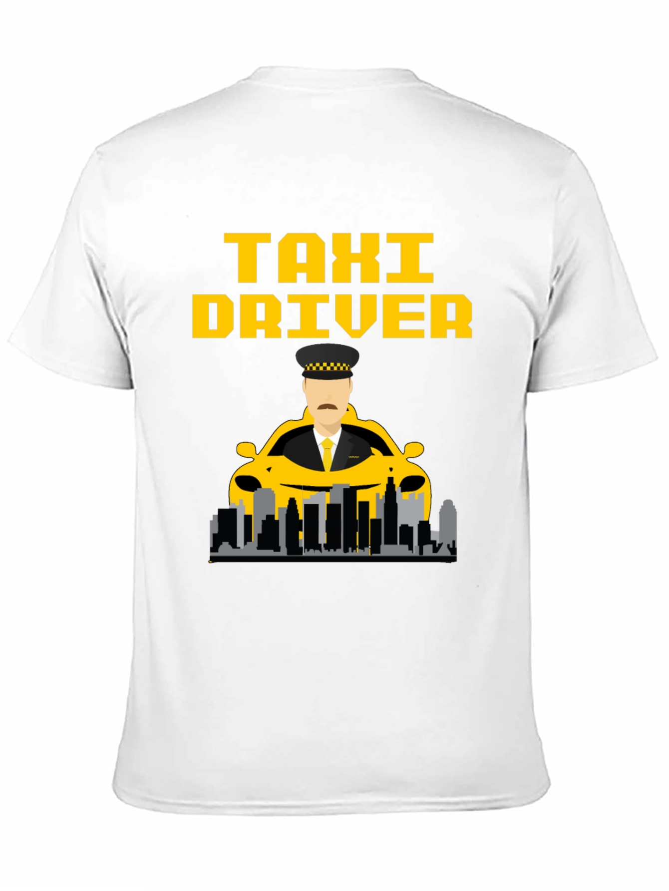 Taxi Driver Graphic T-Shirt - Yellow on Black