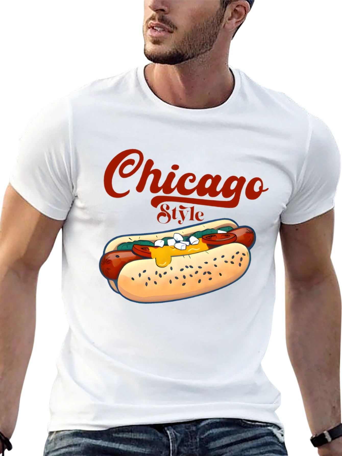Chicago Style Hotdog T-Shirt - Foodie Tee
