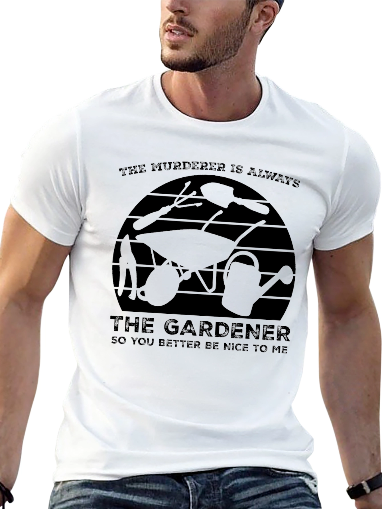 The Murderer is Always The Gardener Black Tee