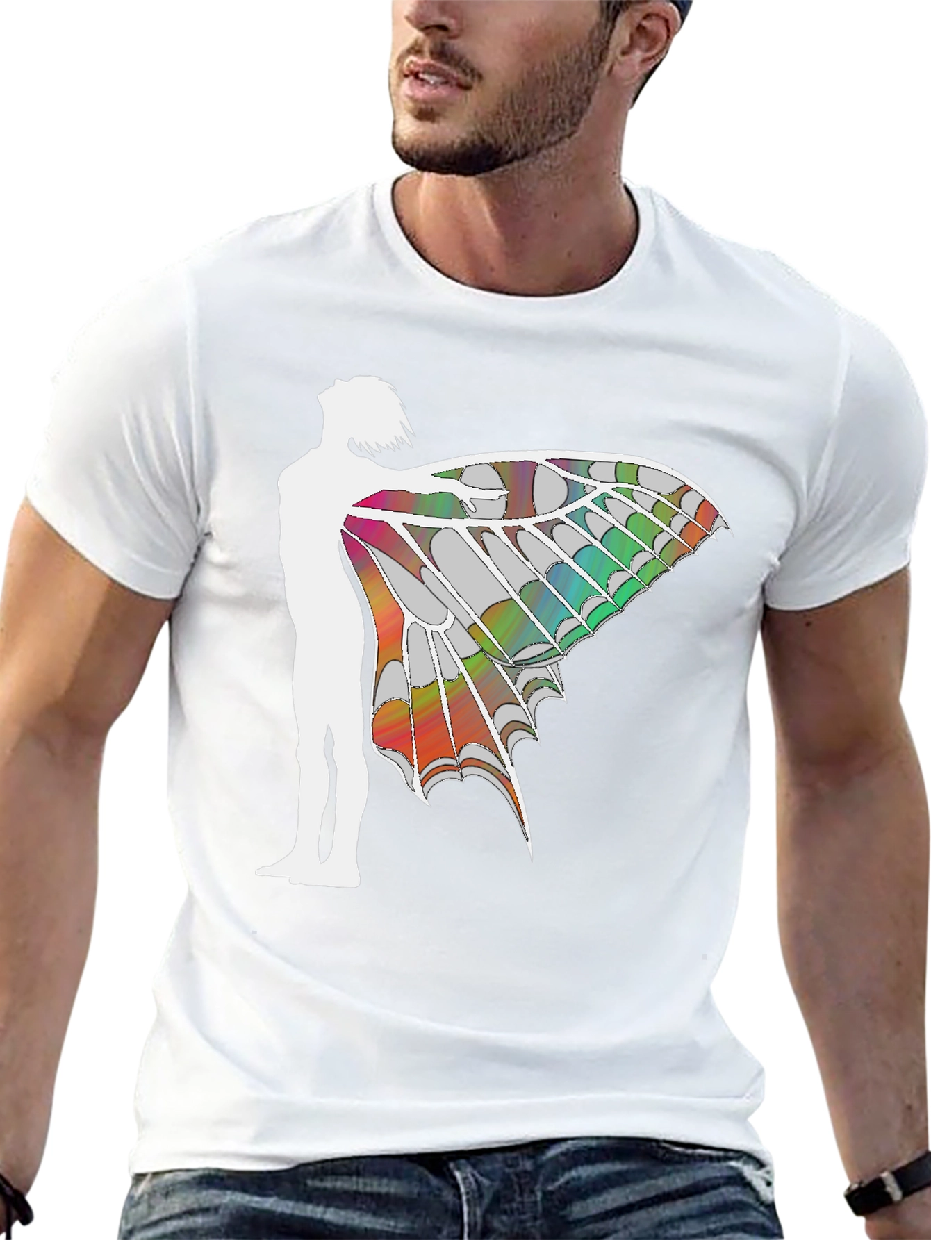 Winged Silhouette Graphic T-Shirt