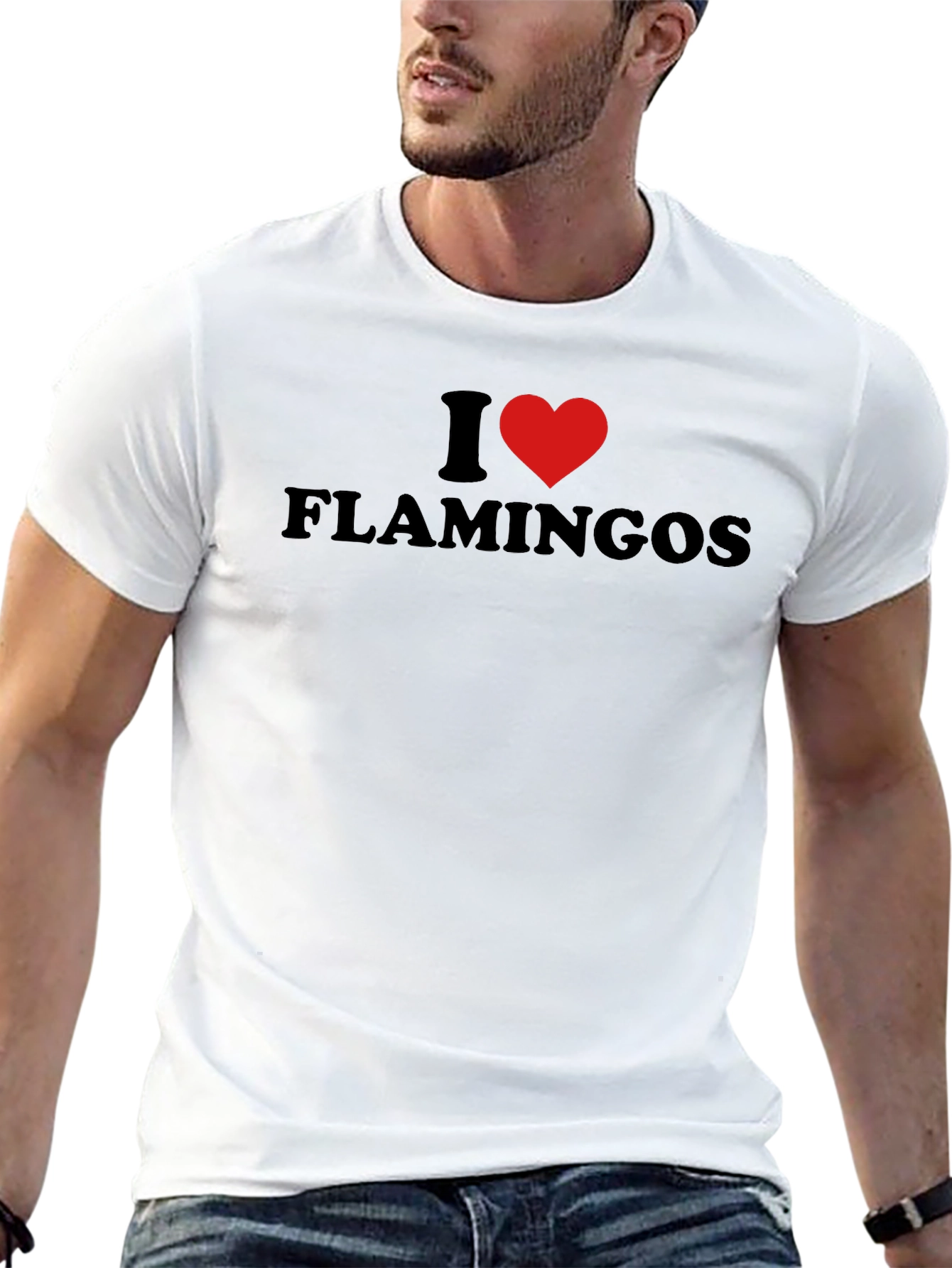 I Heart Flamingos Black T-Shirt