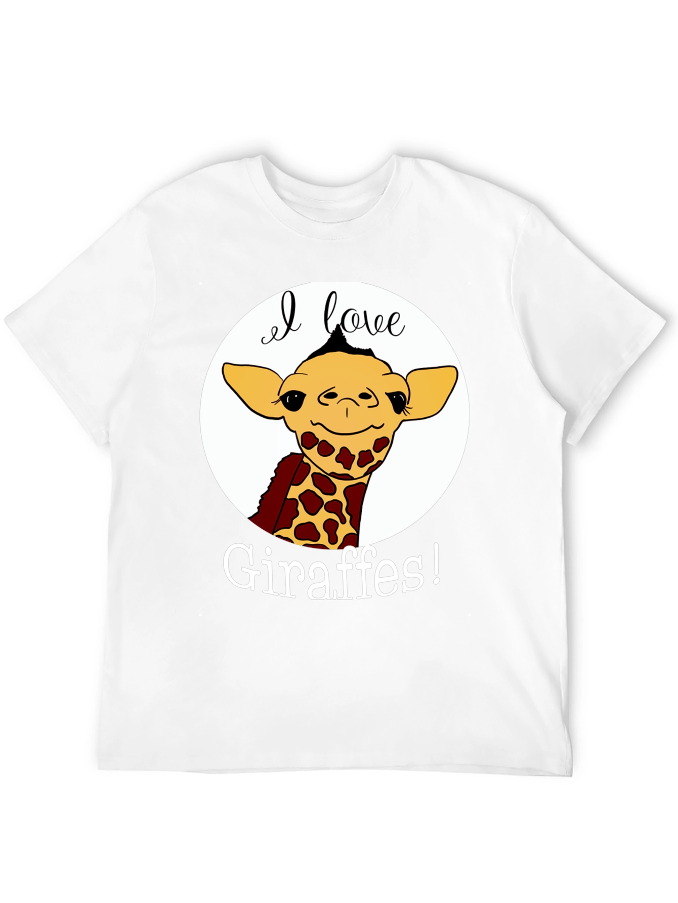 I Love Giraffes Black T-Shirt