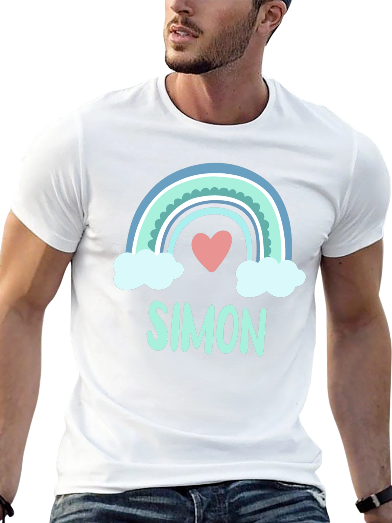 Simon Rainbow Heart Graphic Tee