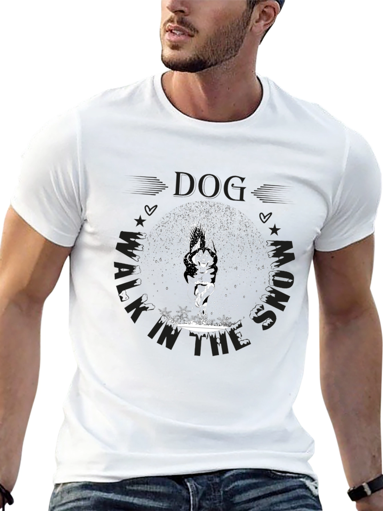 Dog Walk in Snow Graphic Tee