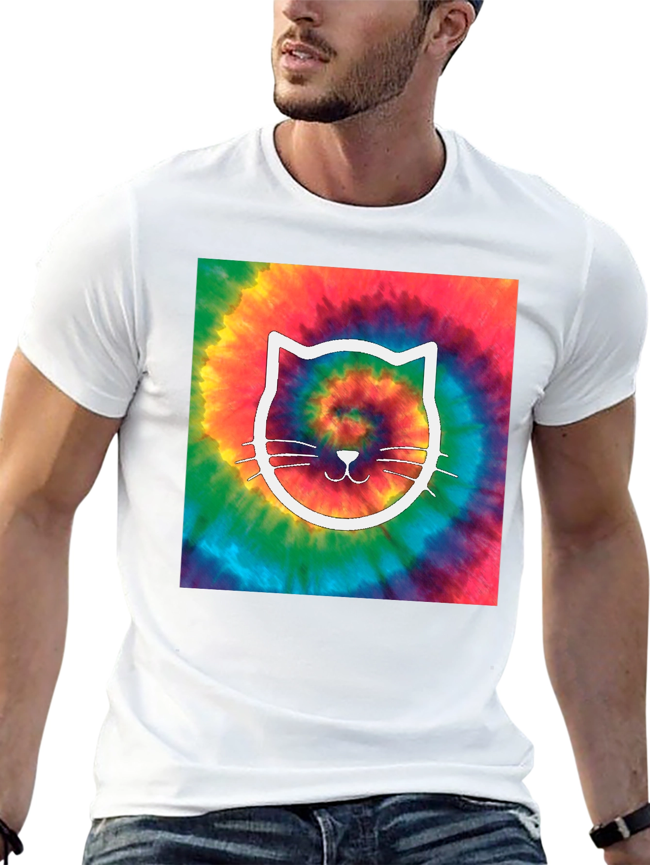Tie-Dye Cat Graphic Tee