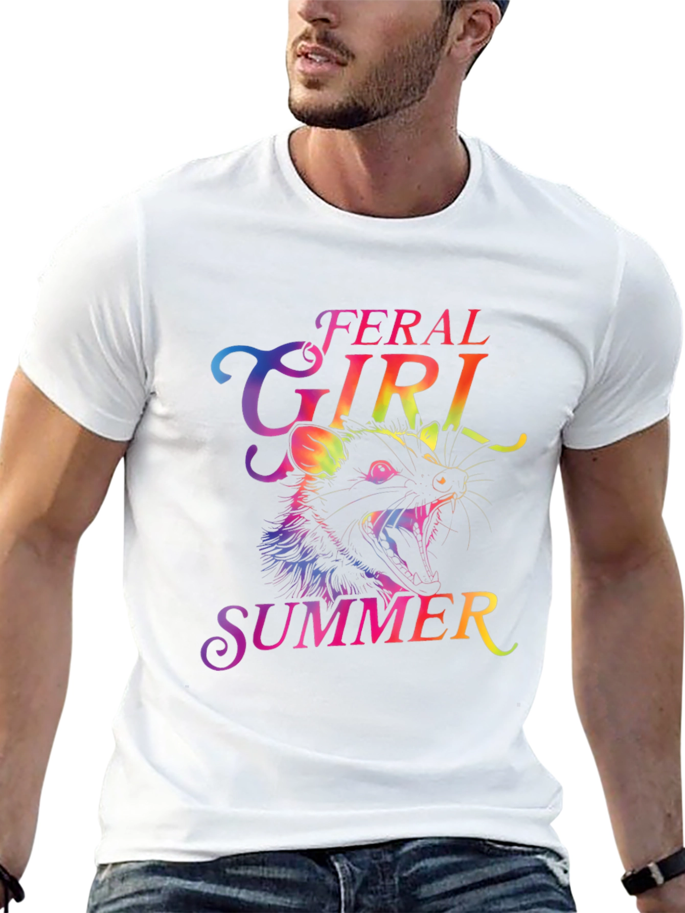 Feral Girl Summer Rainbow Graphic Tee