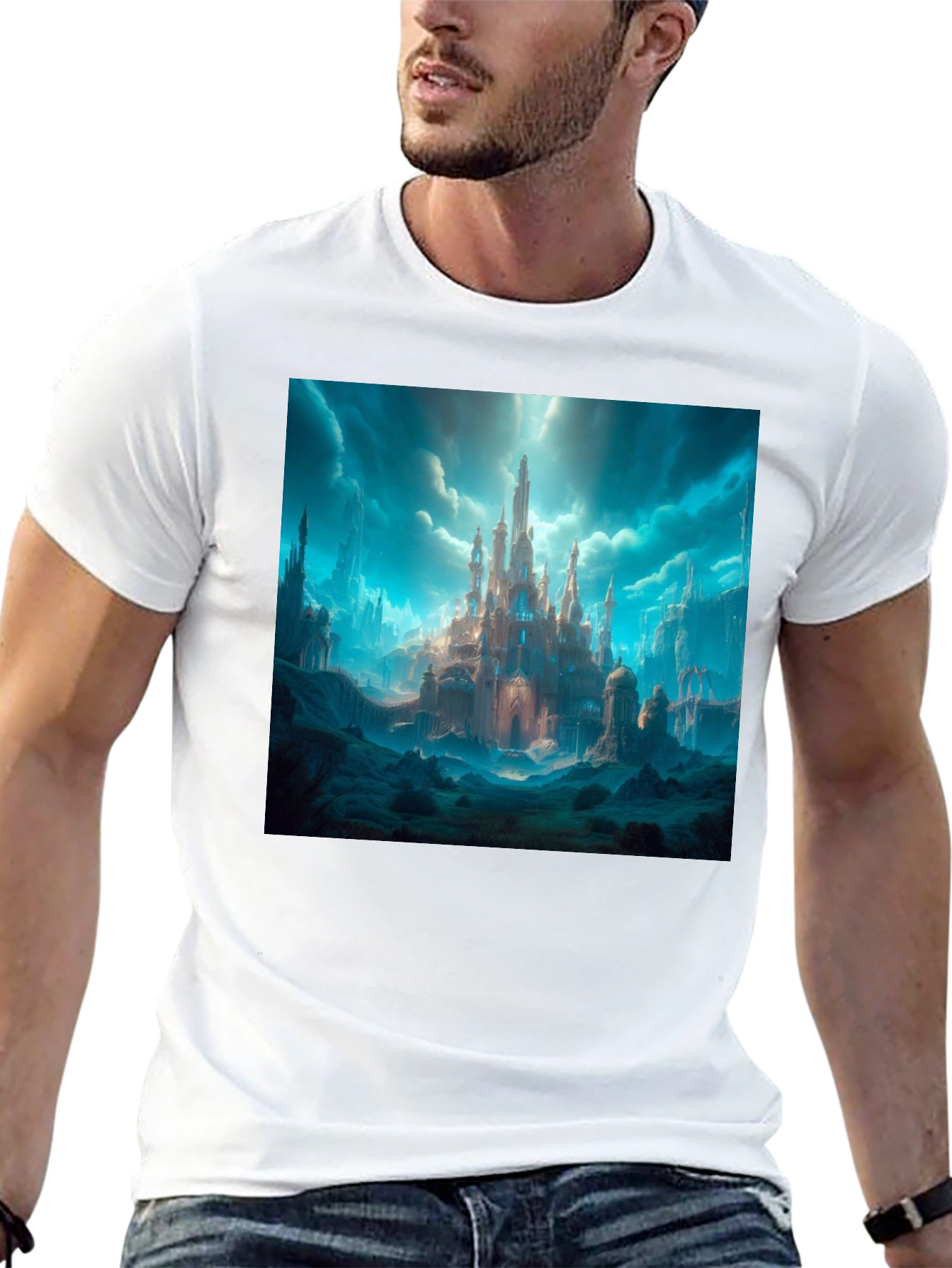 Fantasy Castle Graphic Tee - Premium Cotton Blend Shirt
