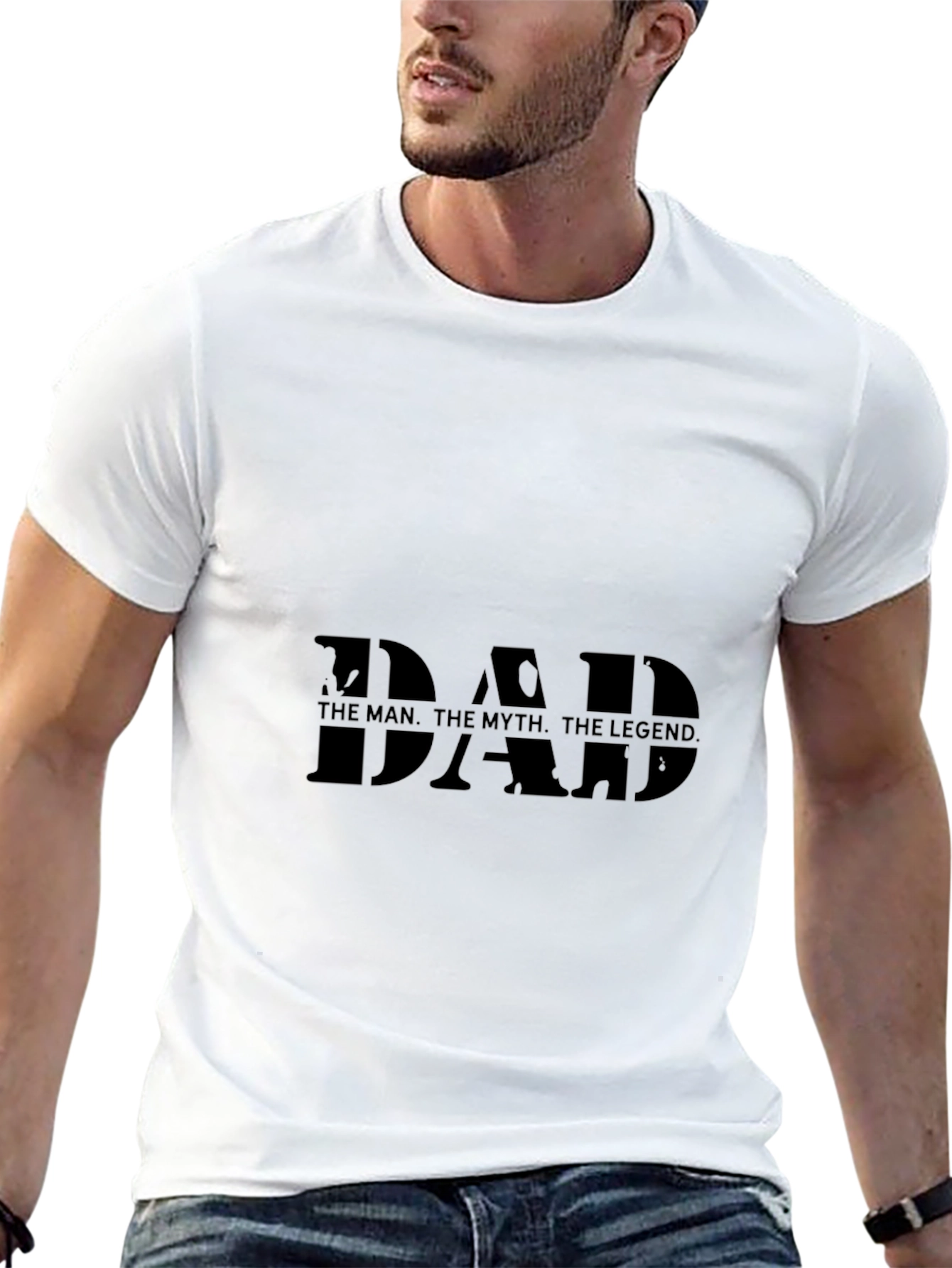 Dad The Man Myth Legend Black Tee