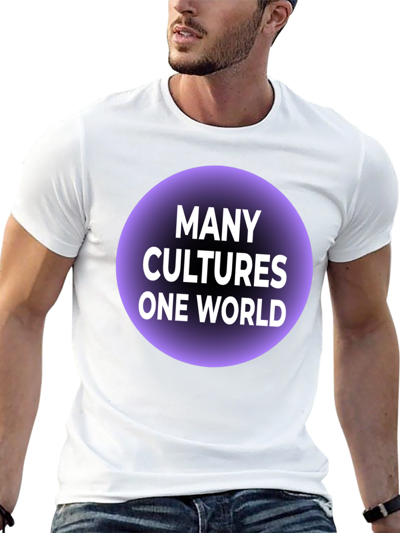 Many Cultures One World Graphic Tee - Black
