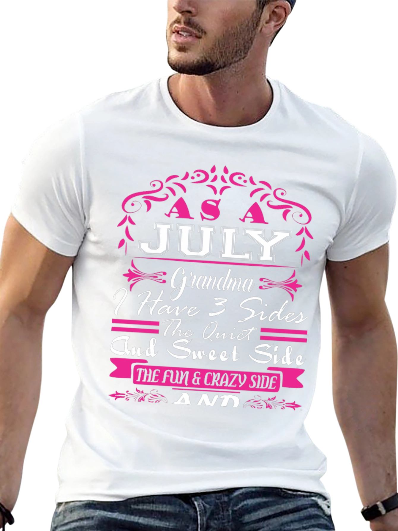 July Grandma 3 Sides T-Shirt