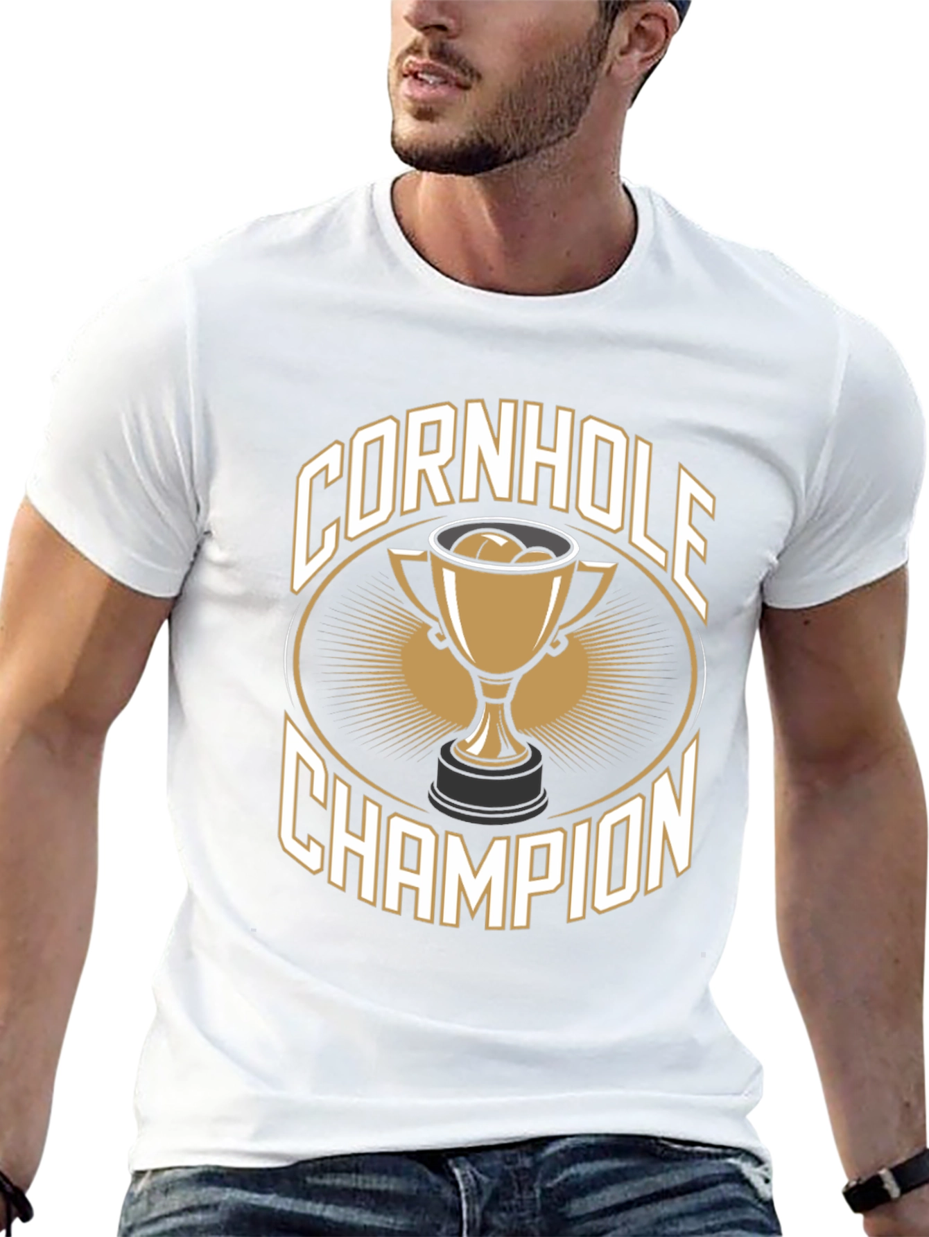 Cornhole Champion T-Shirt - Black Tee