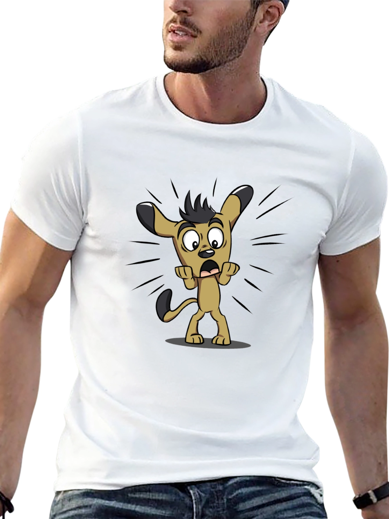 Cartoon Dog Black T-Shirt