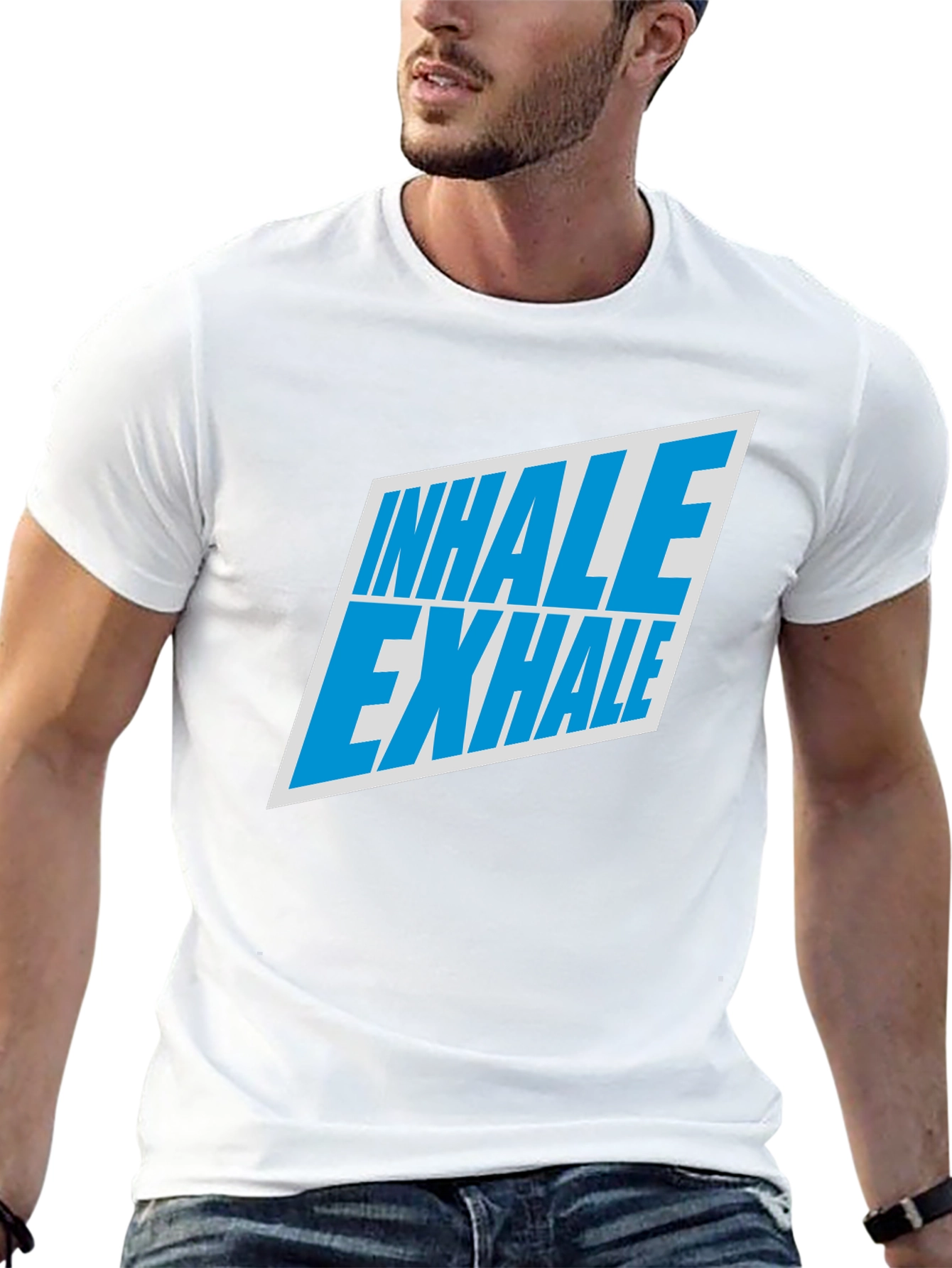Inhale Exhale Graphic Tee - Black Cotton T-Shirt