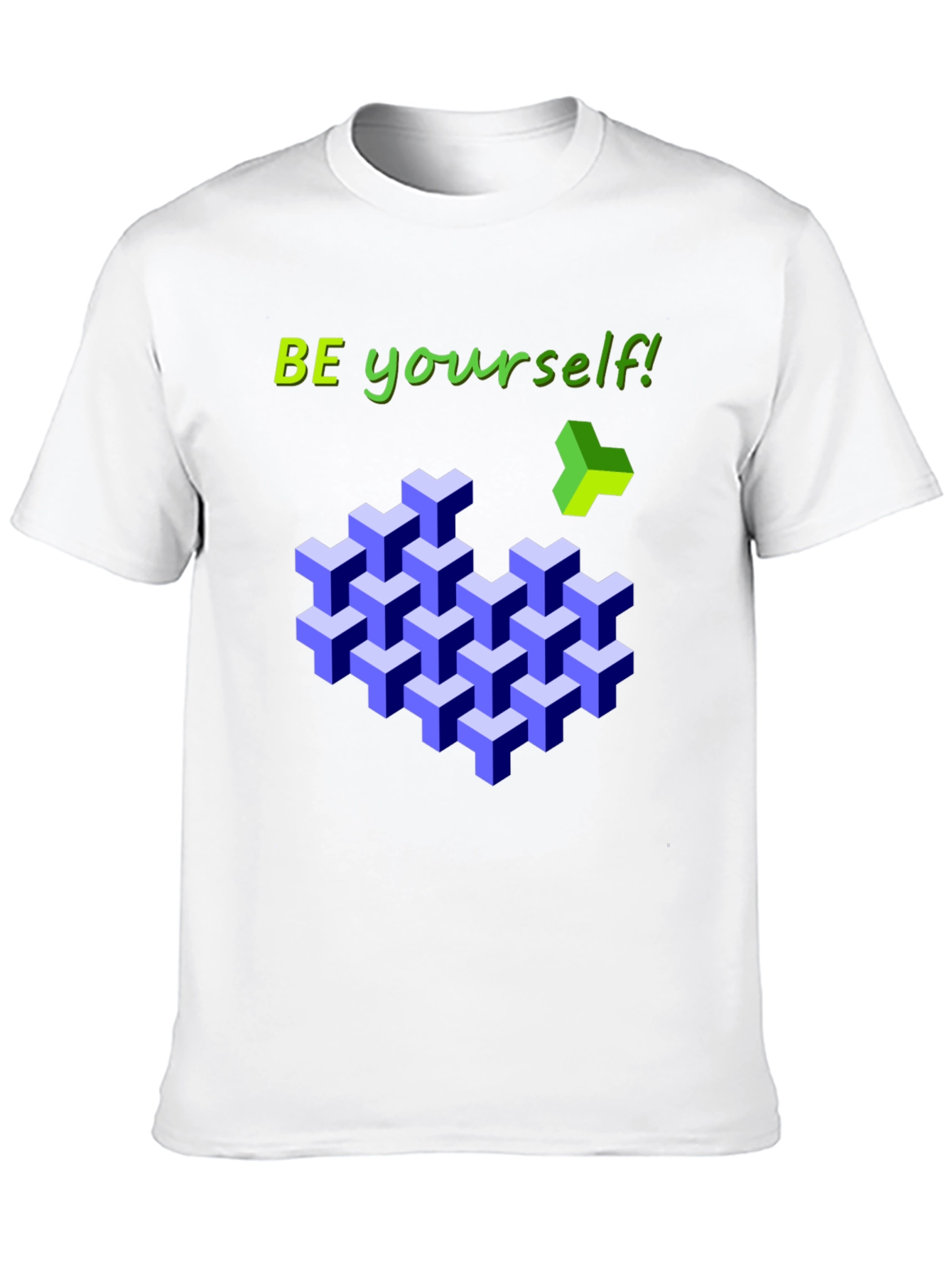Be Yourself 3D Cube Tee - Stylish Graphic T-Shirt