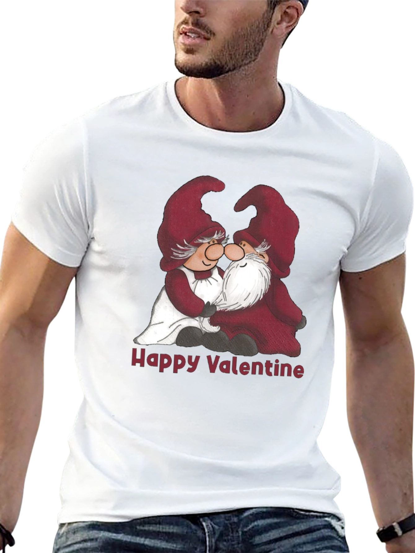 Valentines Day Gnome T-Shirt - Cute Couple Design