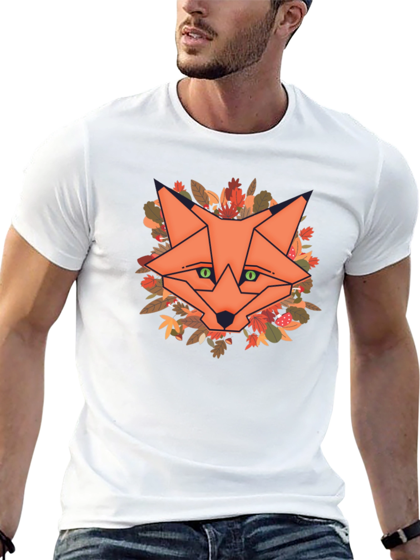 Geometric Fox Graphic Tee - Autumn Style