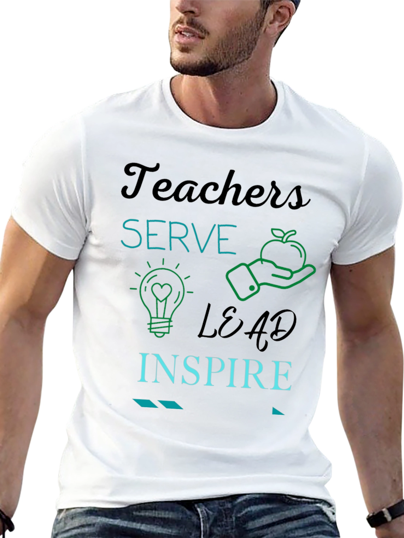 Teachers Serve Lead Inspire Graphic Tee
