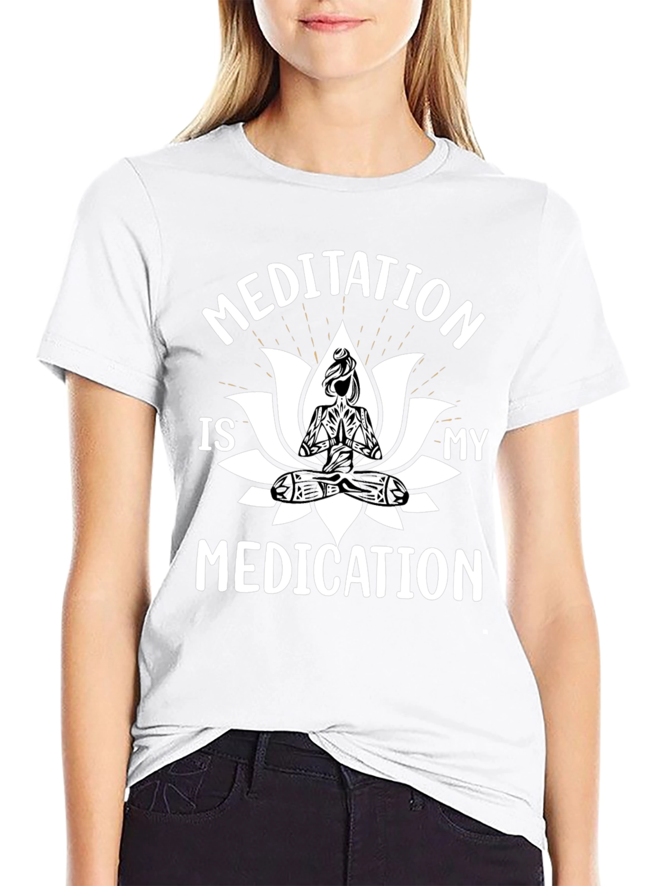 Meditation is My Medication Black T-Shirt