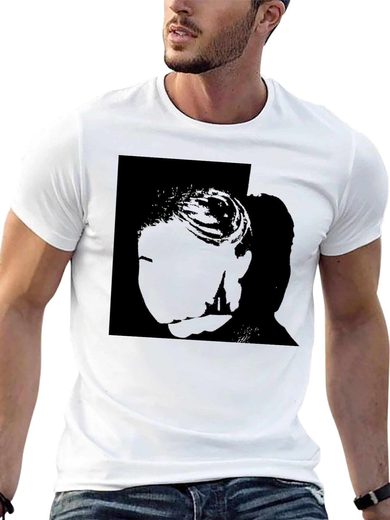 Black Silhouette Graphic Tee - Modern Style