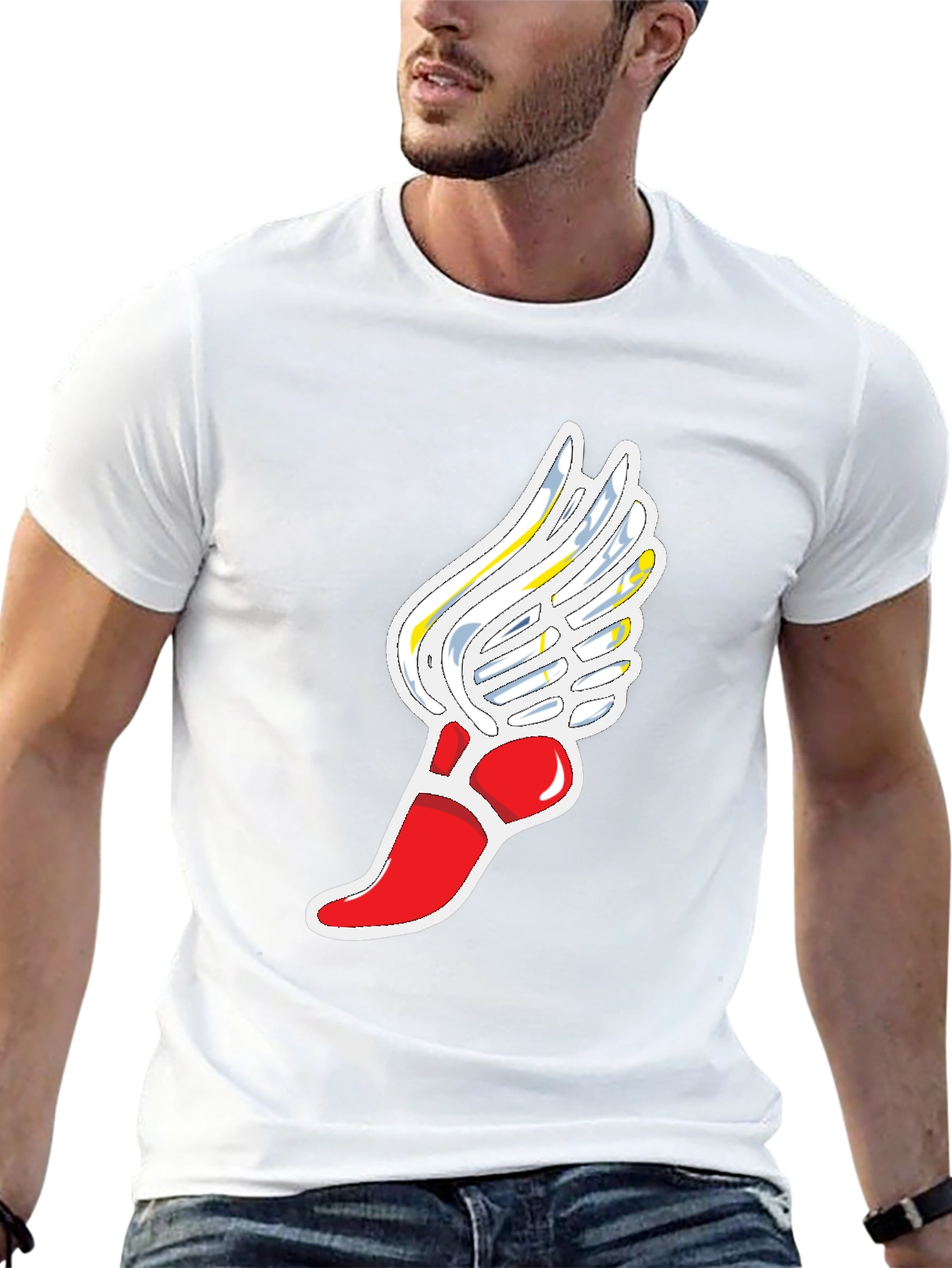 Winged Foot Graphic Black T-Shirt