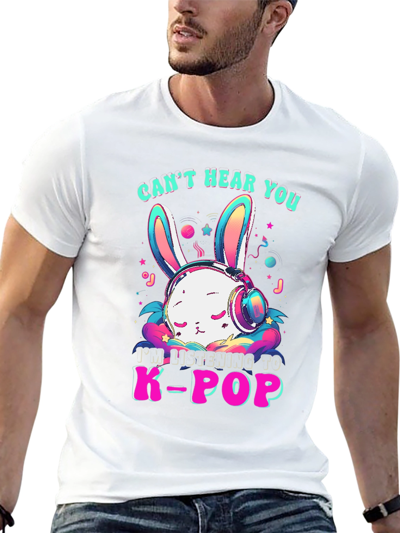 Cant Hear You K-Pop Bunny T-Shirt