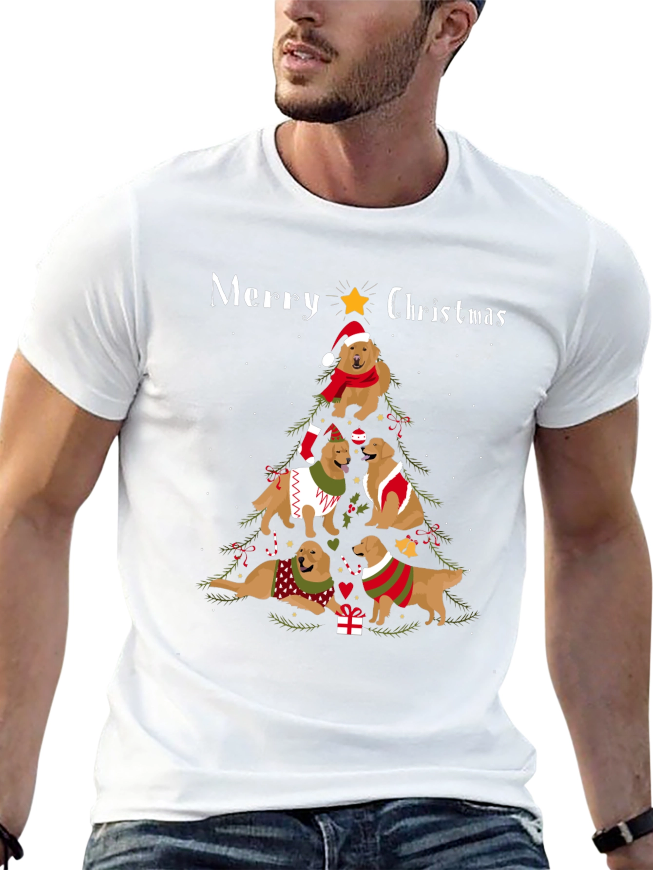Golden Retriever Christmas Tree T-Shirt