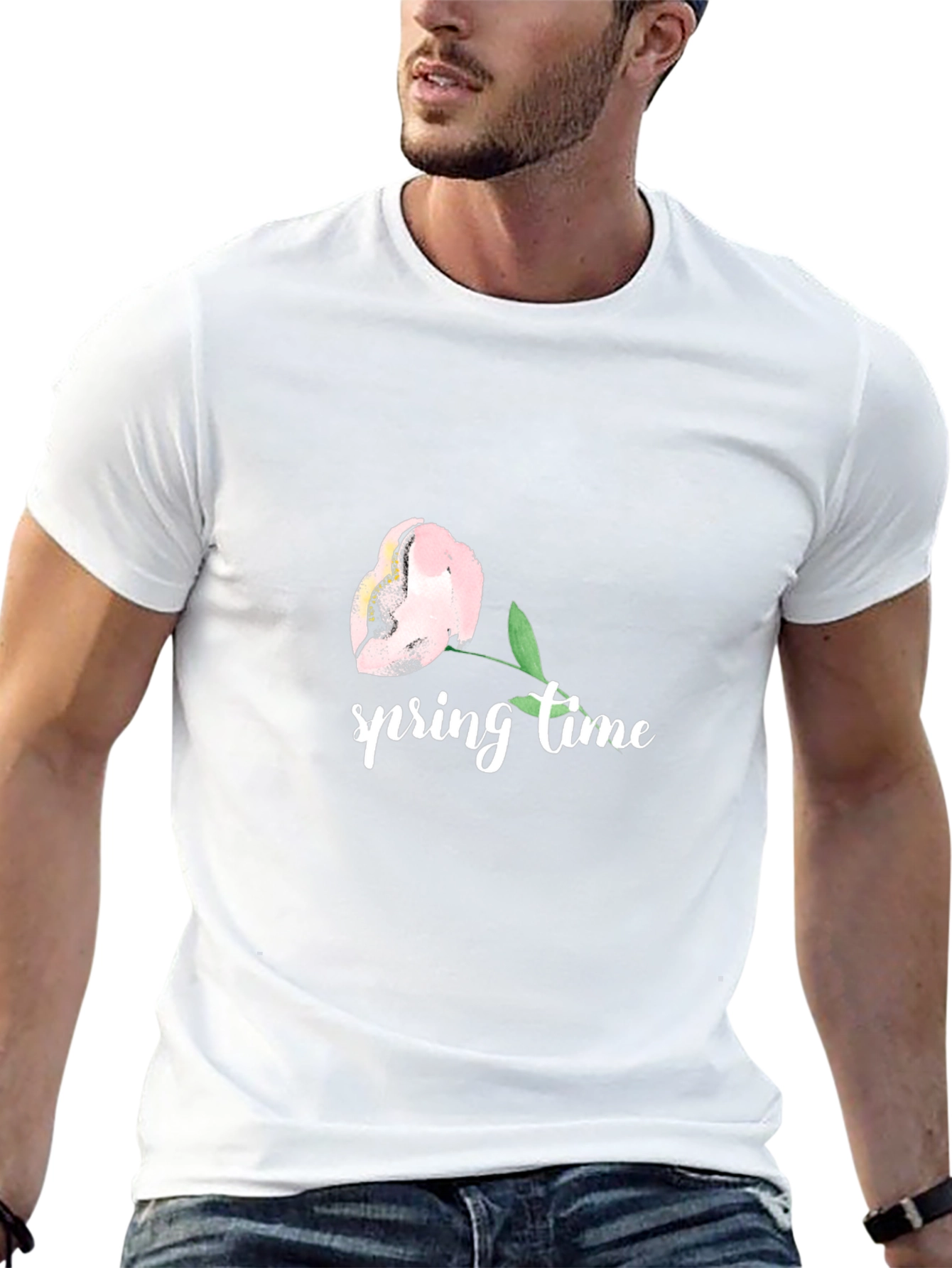 Spring Time Floral Graphic Tee - Black