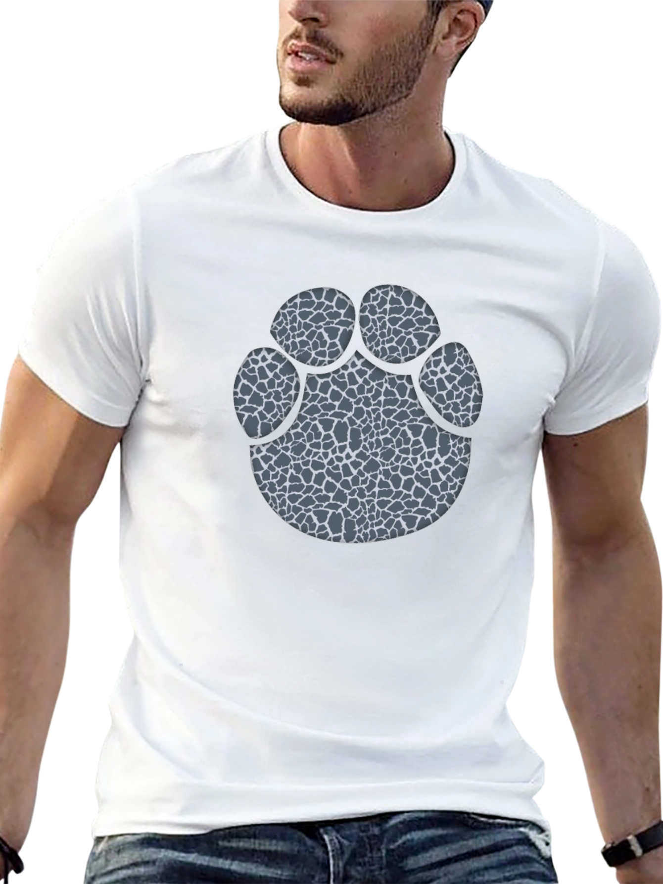 Cool Giraffe Print Paw T-Shirt
