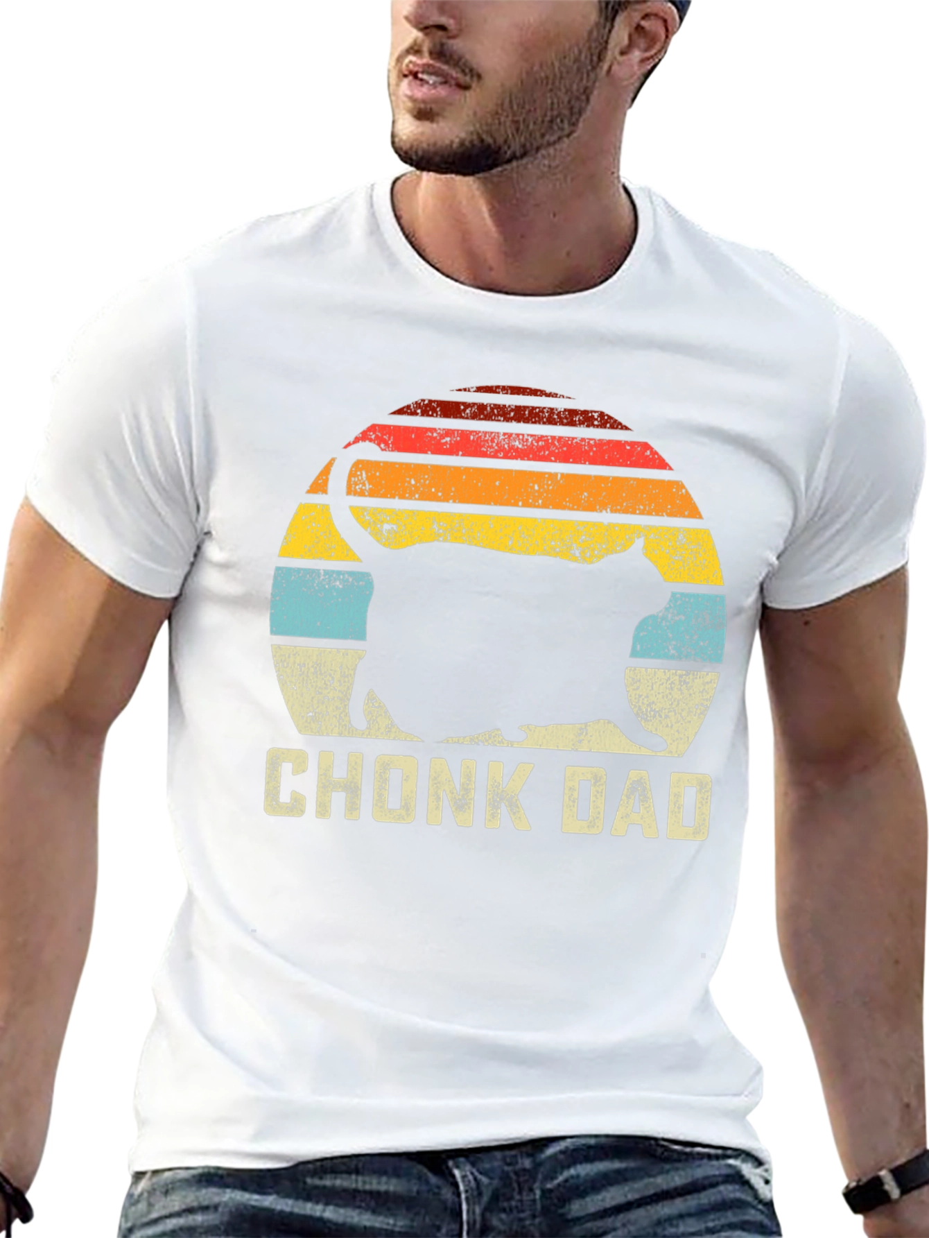 Chonk Dad Cat Graphic T-Shirt