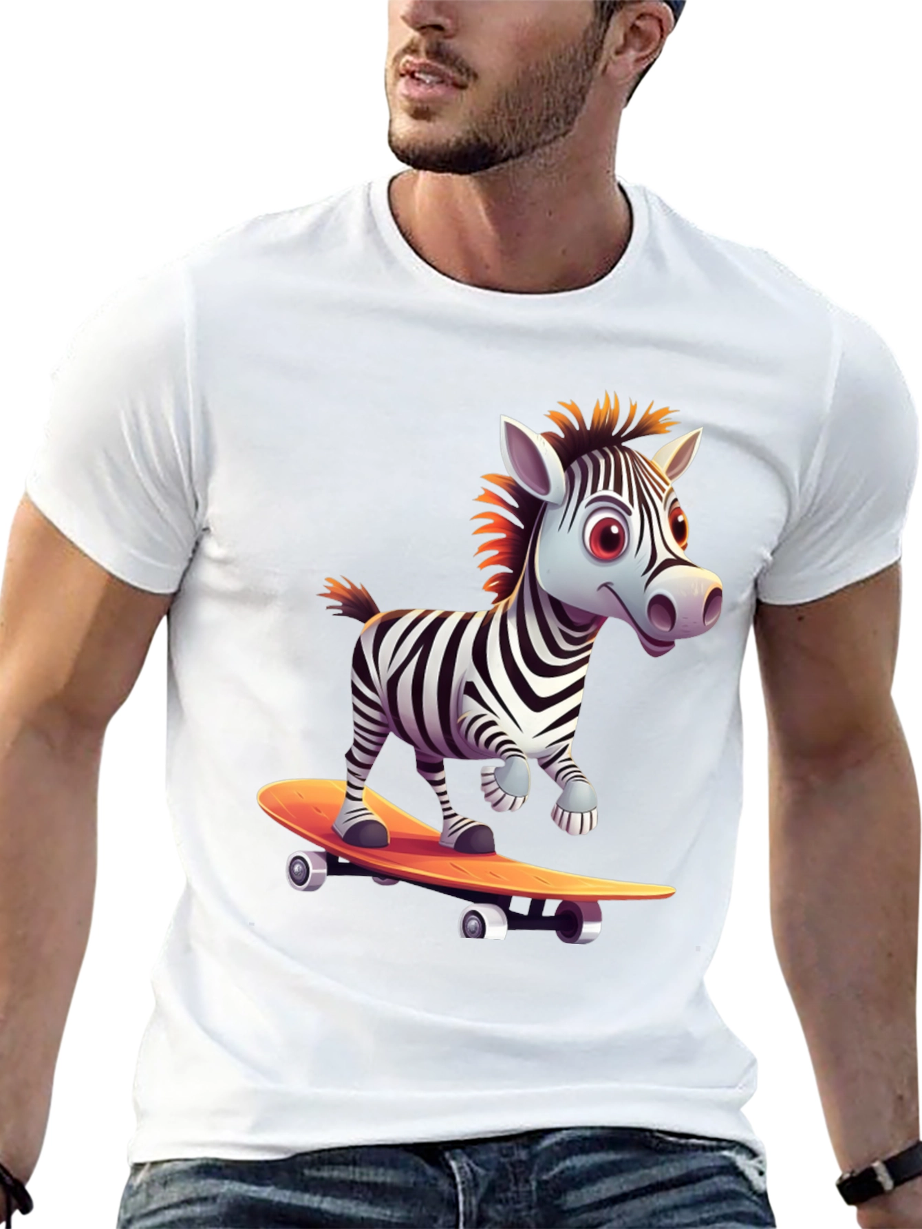 Zebra Skateboard T-Shirt