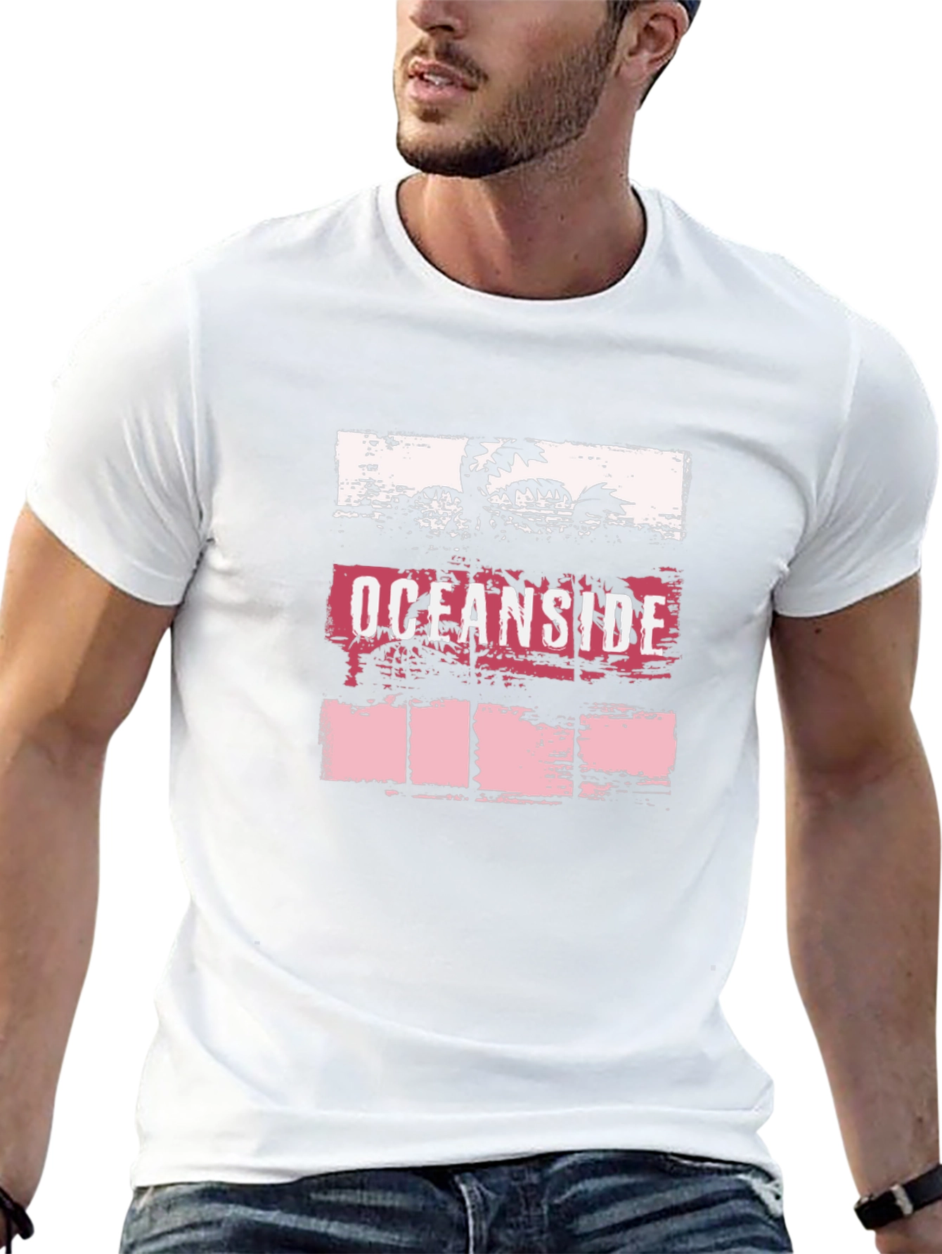 Oceanside Palms Graphic Tee - Classic Beach Style