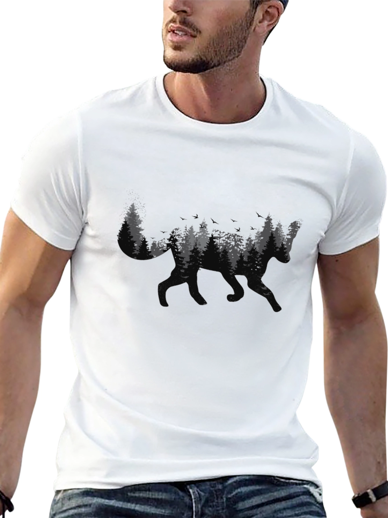 Fox Forest Graphic T-Shirt - Nature Inspired Design
