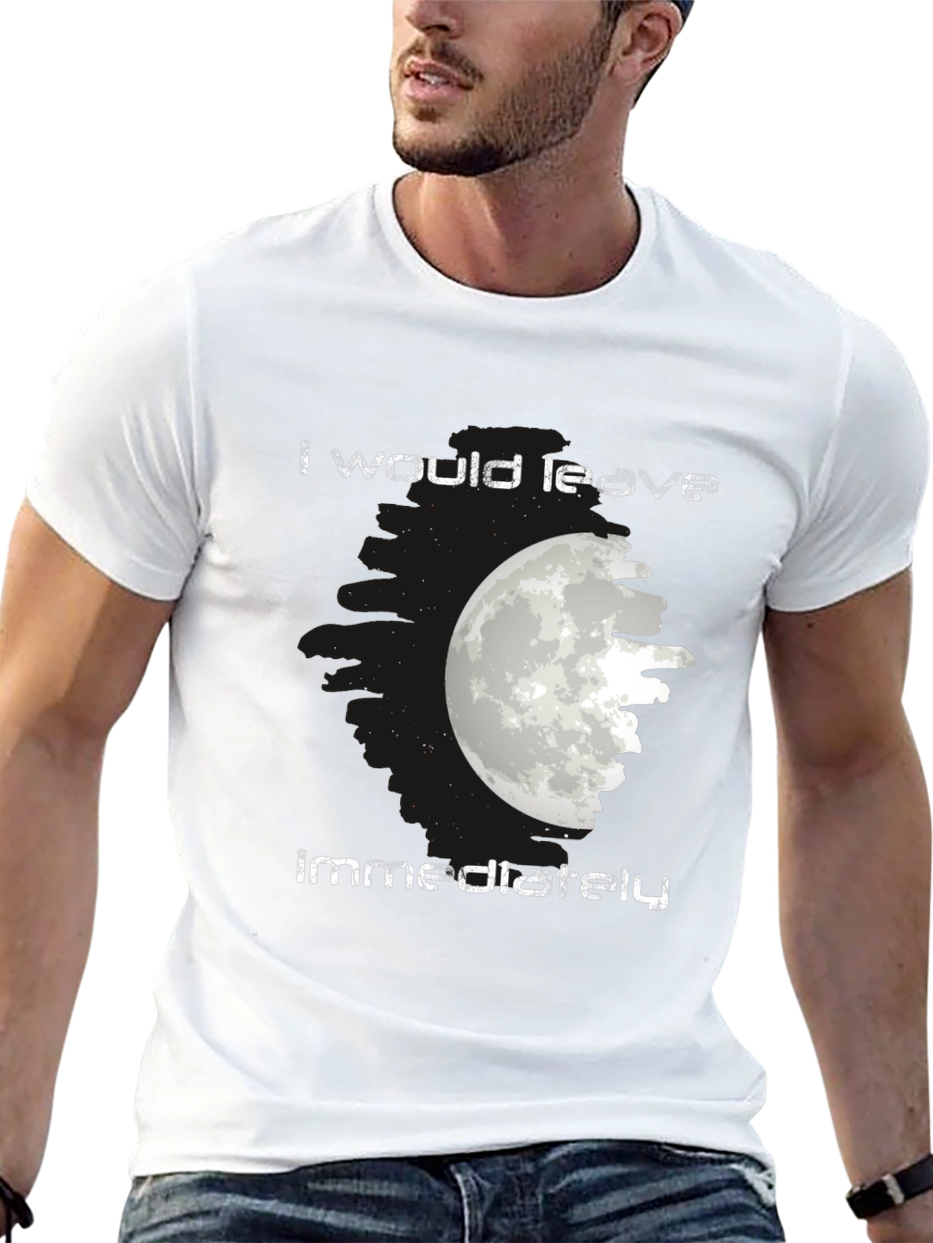 I Would Leave Immediately Moon Graphic Tee
