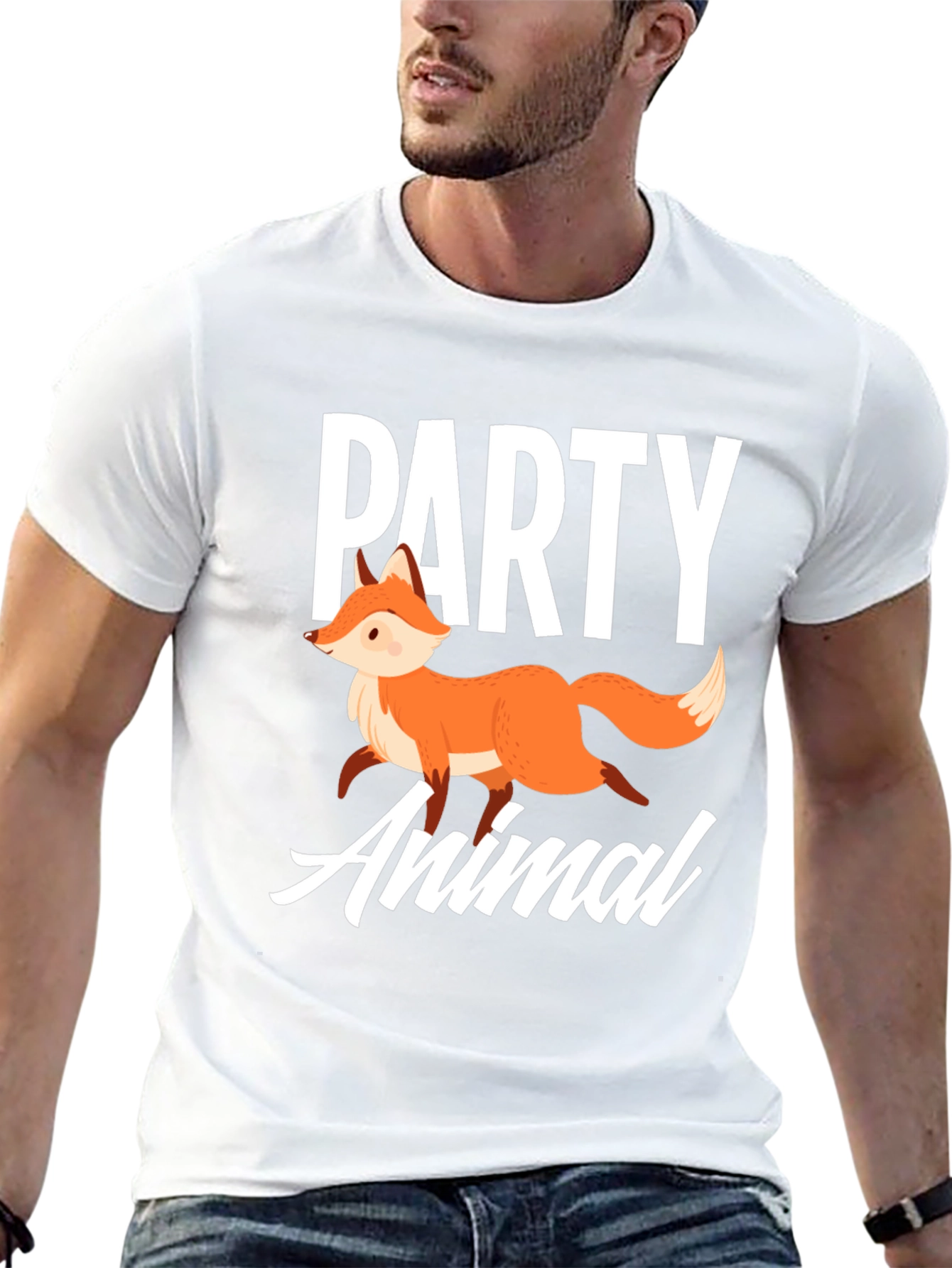 Party Animal Fox Graphic T-Shirt - Unisex