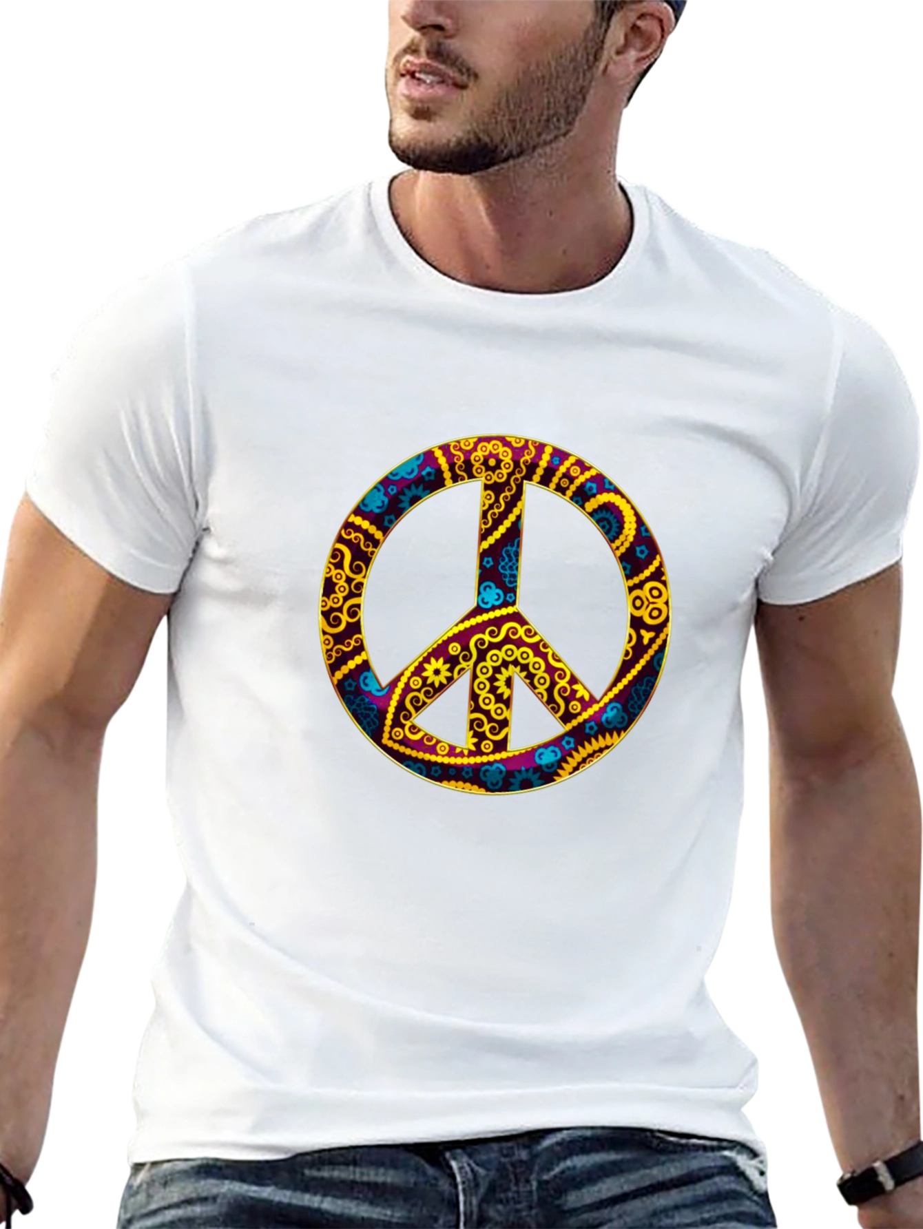 Groovy Peace Sign Black T-Shirt