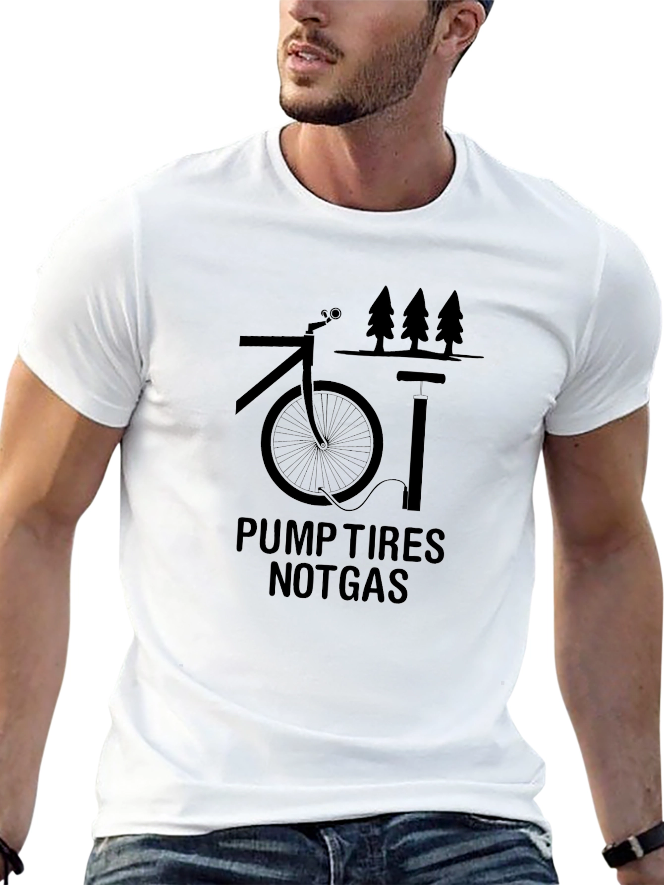 Pump Tires Not Gas T-Shirt - Eco-Friendly Biking Tee