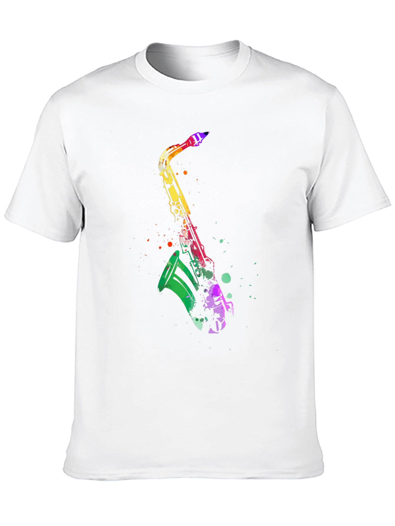 Colorful Saxophone Graphic T-Shirt