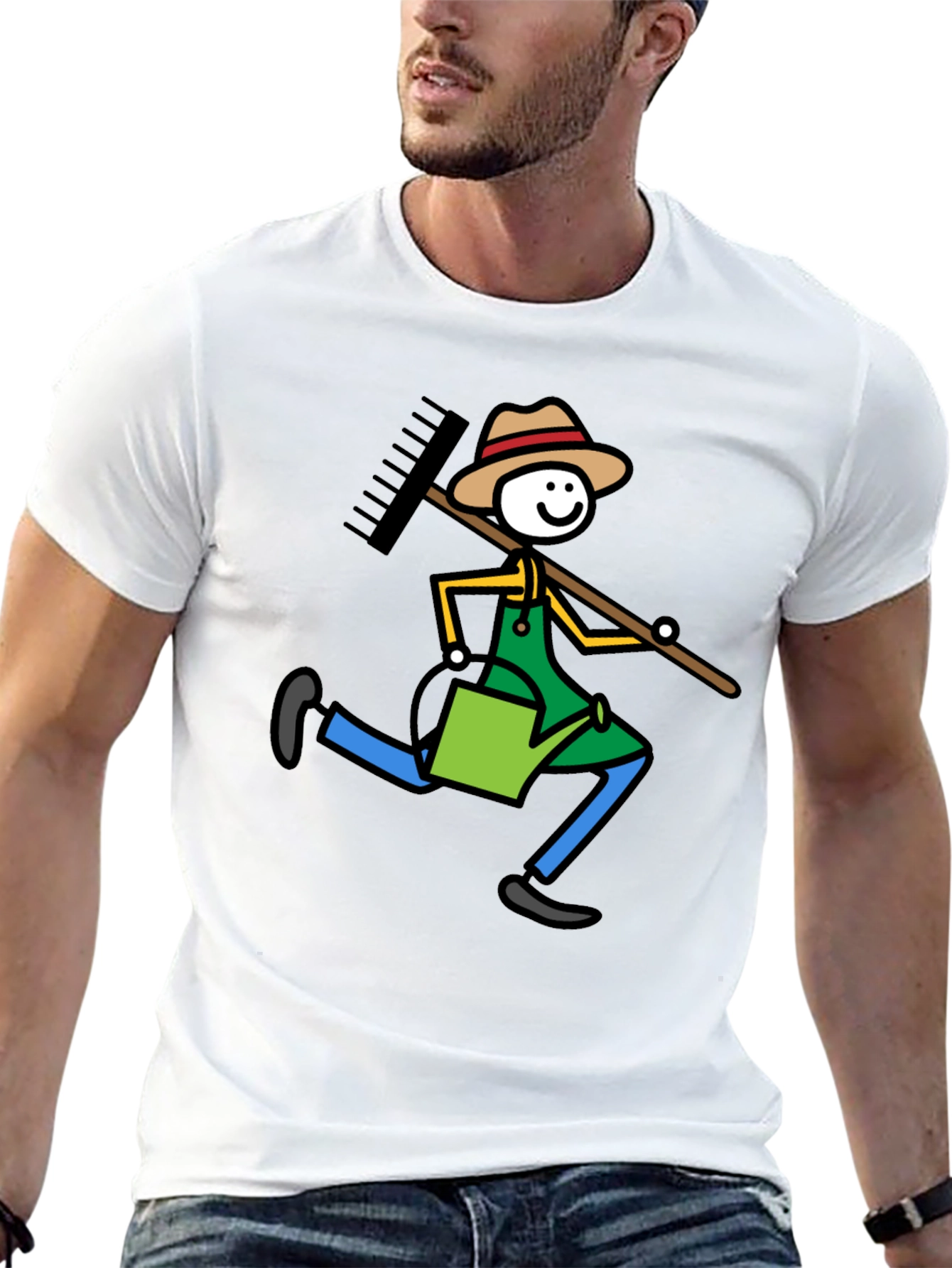 Gardener Stick Figure Graphic Tee - Black T-Shirt