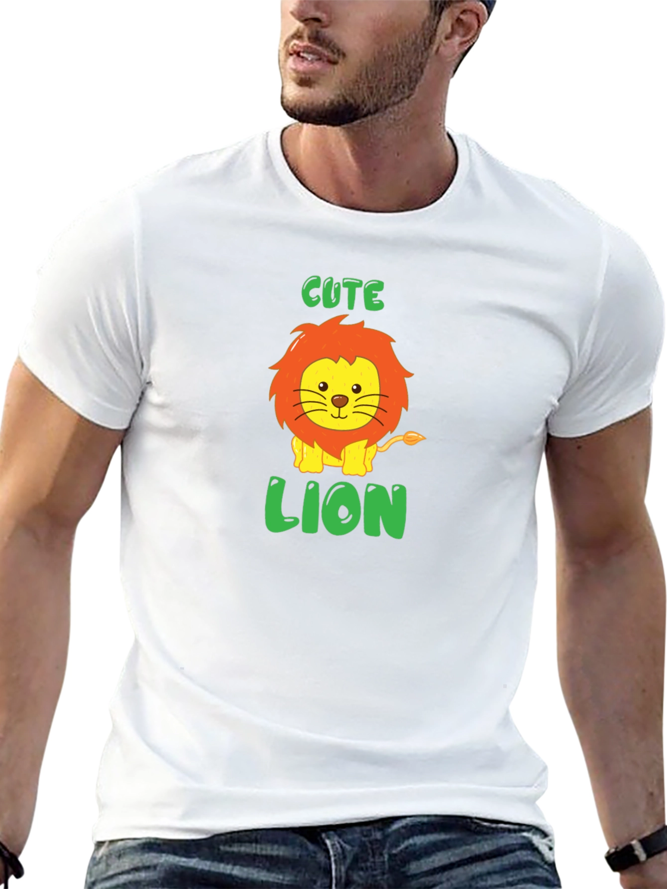 Cute Lion Graphic Tee - Soft Cotton Blend