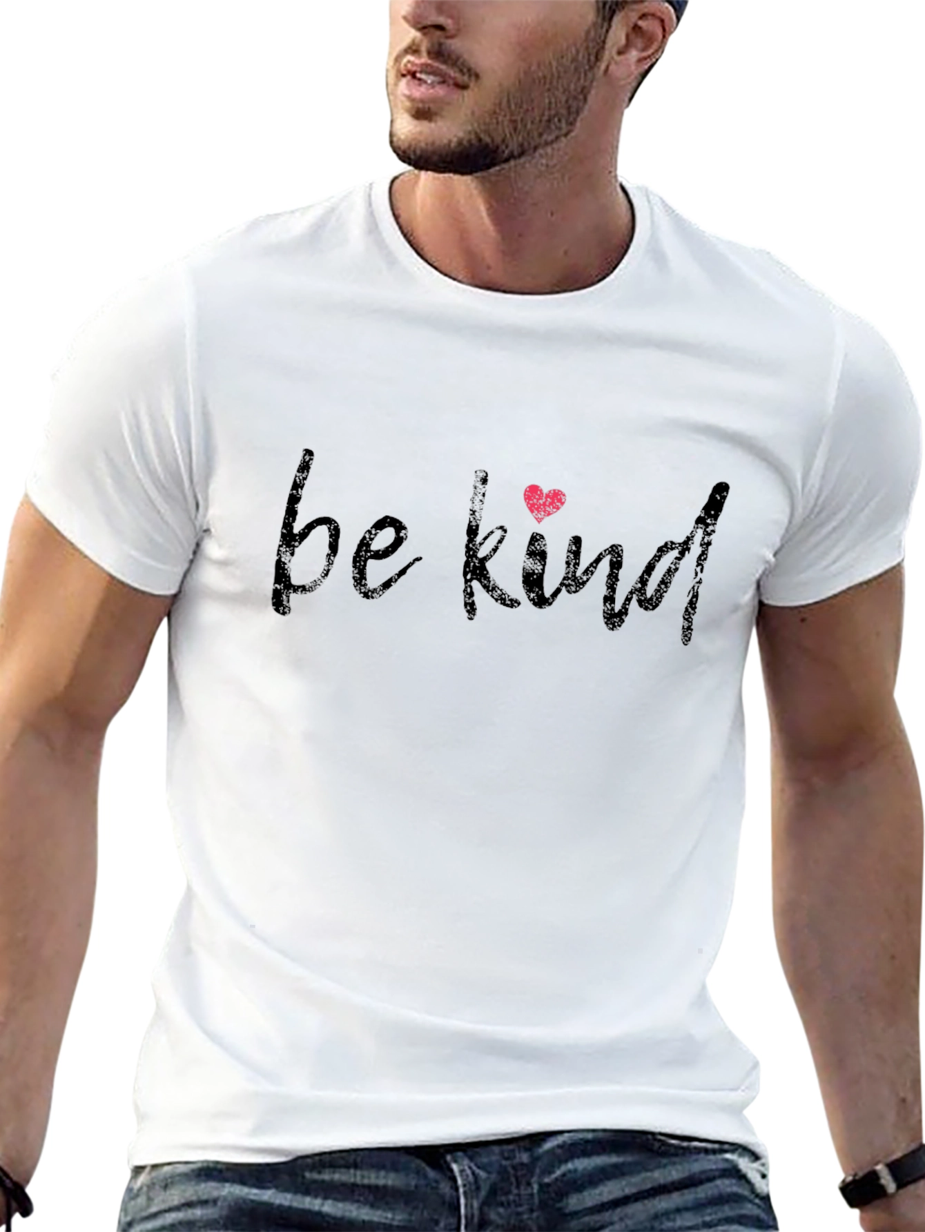 Be Kind T-Shirt - Black Graphic Tee with Heart