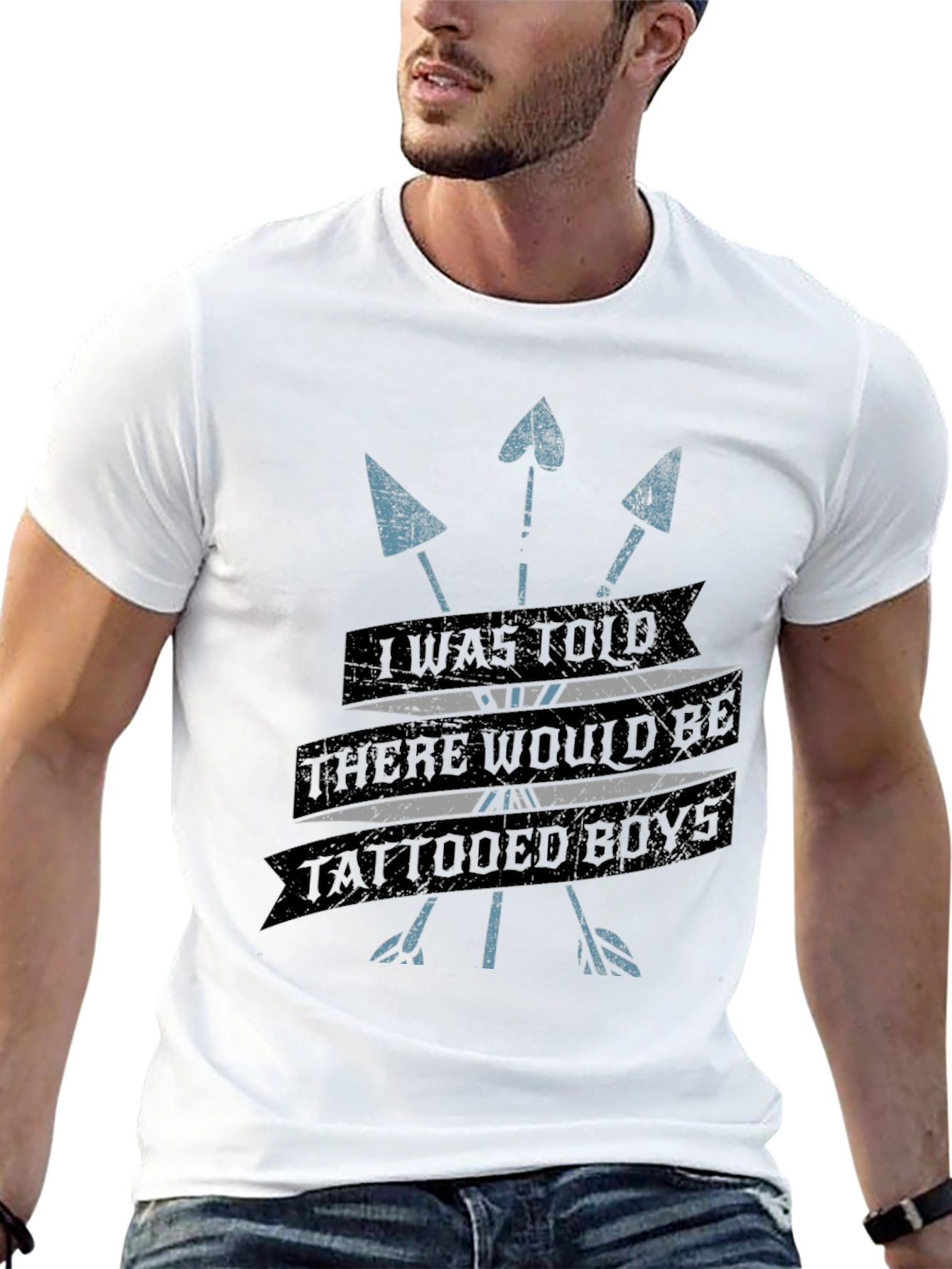 Tattooed Boys Graphic Print T-Shirt - Black