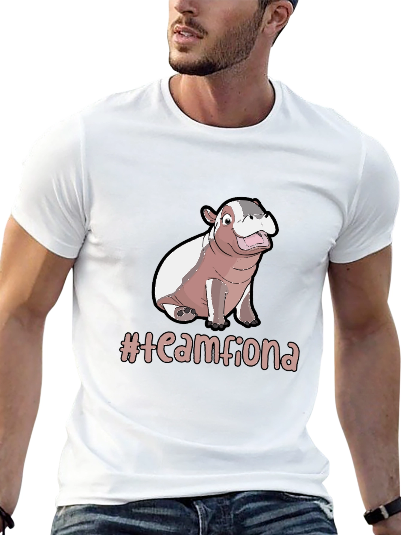 Team Fiona Hippo T-Shirt - Unisex Black Tee