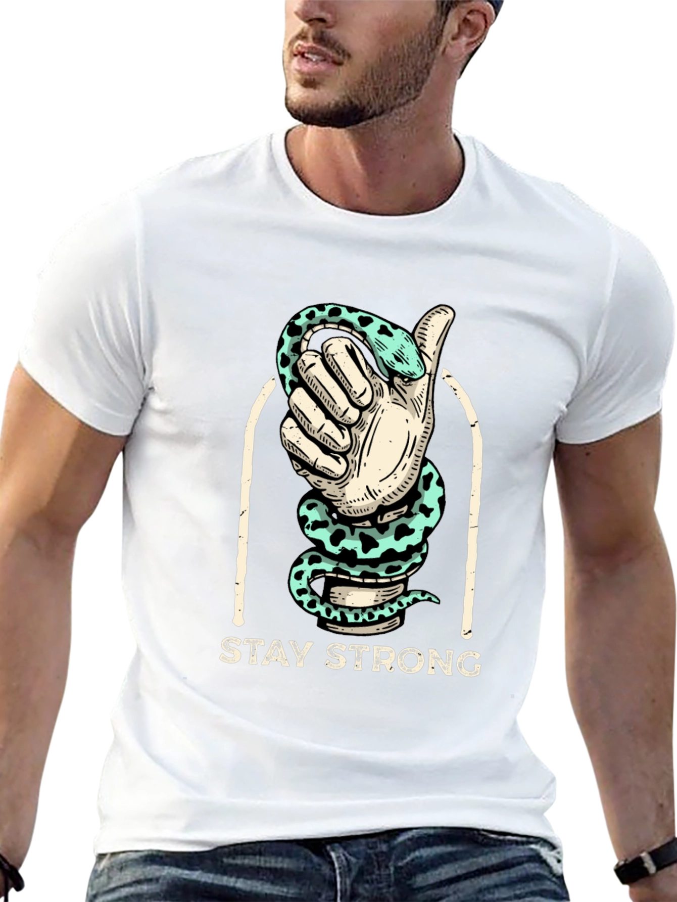 Stay Strong Snake Hand Graphic Tee