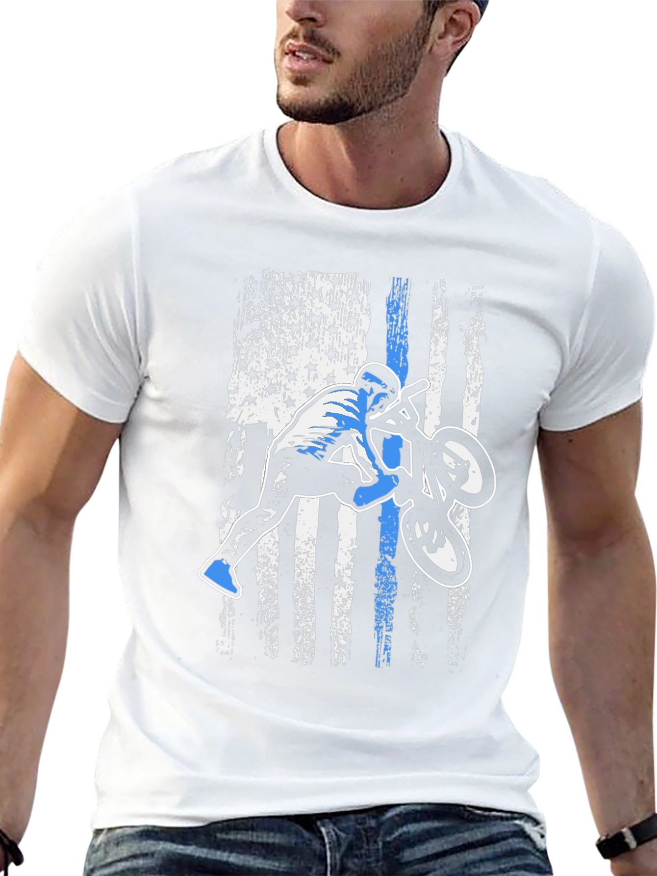 BMX Rider American Flag T-Shirt